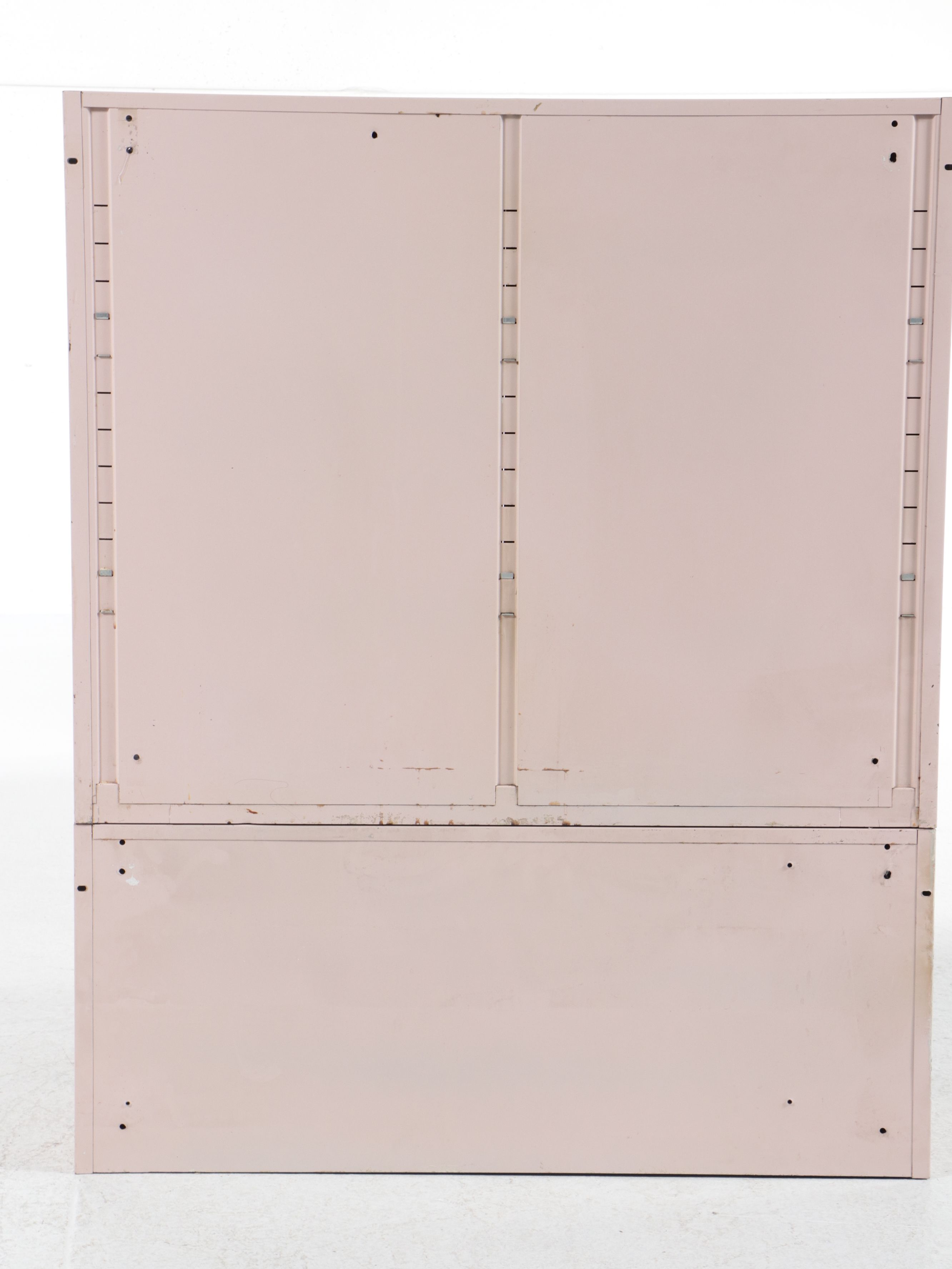 General Electric Pink-Enameled Stacking Storage Cabinet, Early to Mid-20th C.