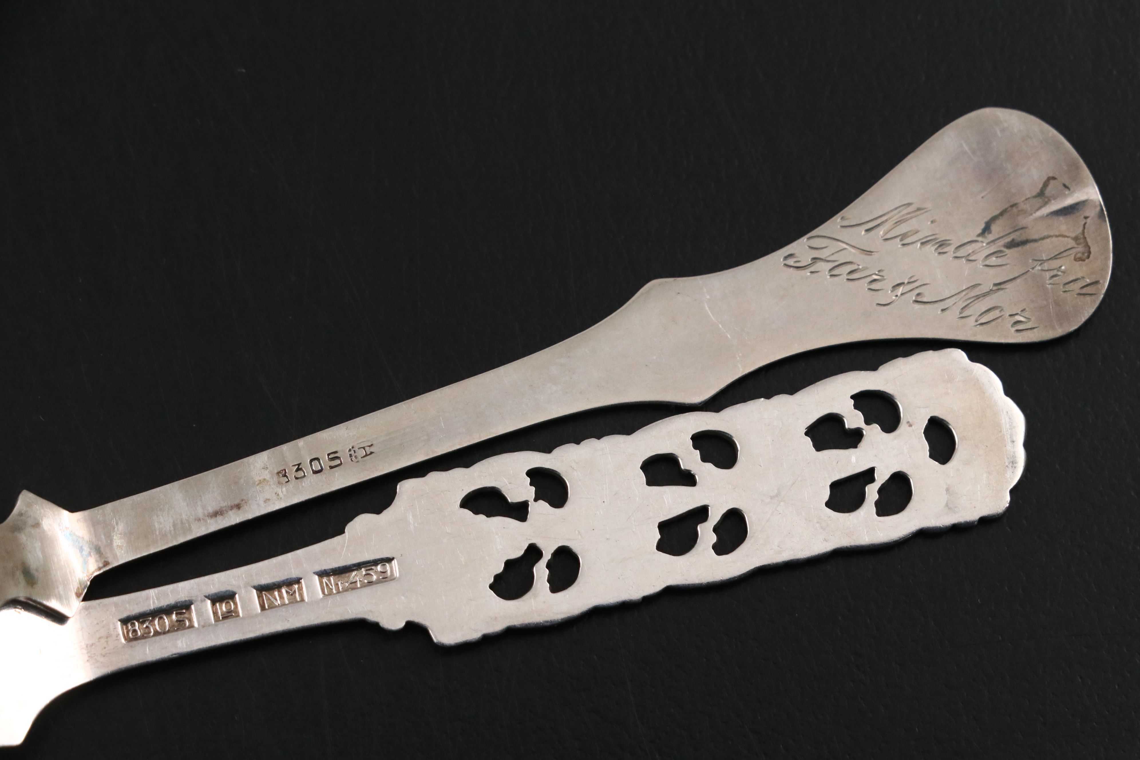 Silver Plate and Formica Trays with Swedish, 800 Silver and More Utensils