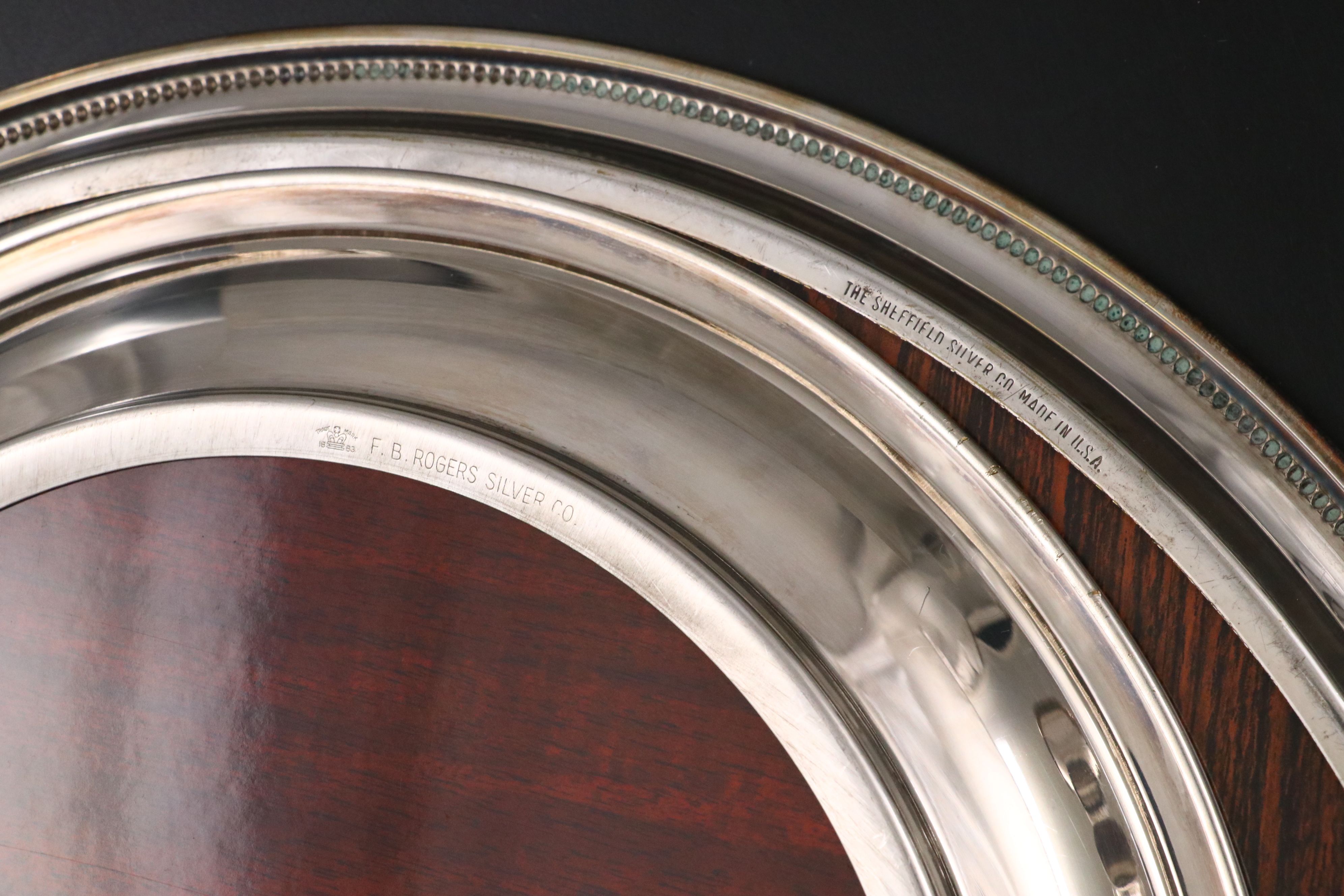 Silver Plate and Formica Trays with Swedish, 800 Silver and More Utensils