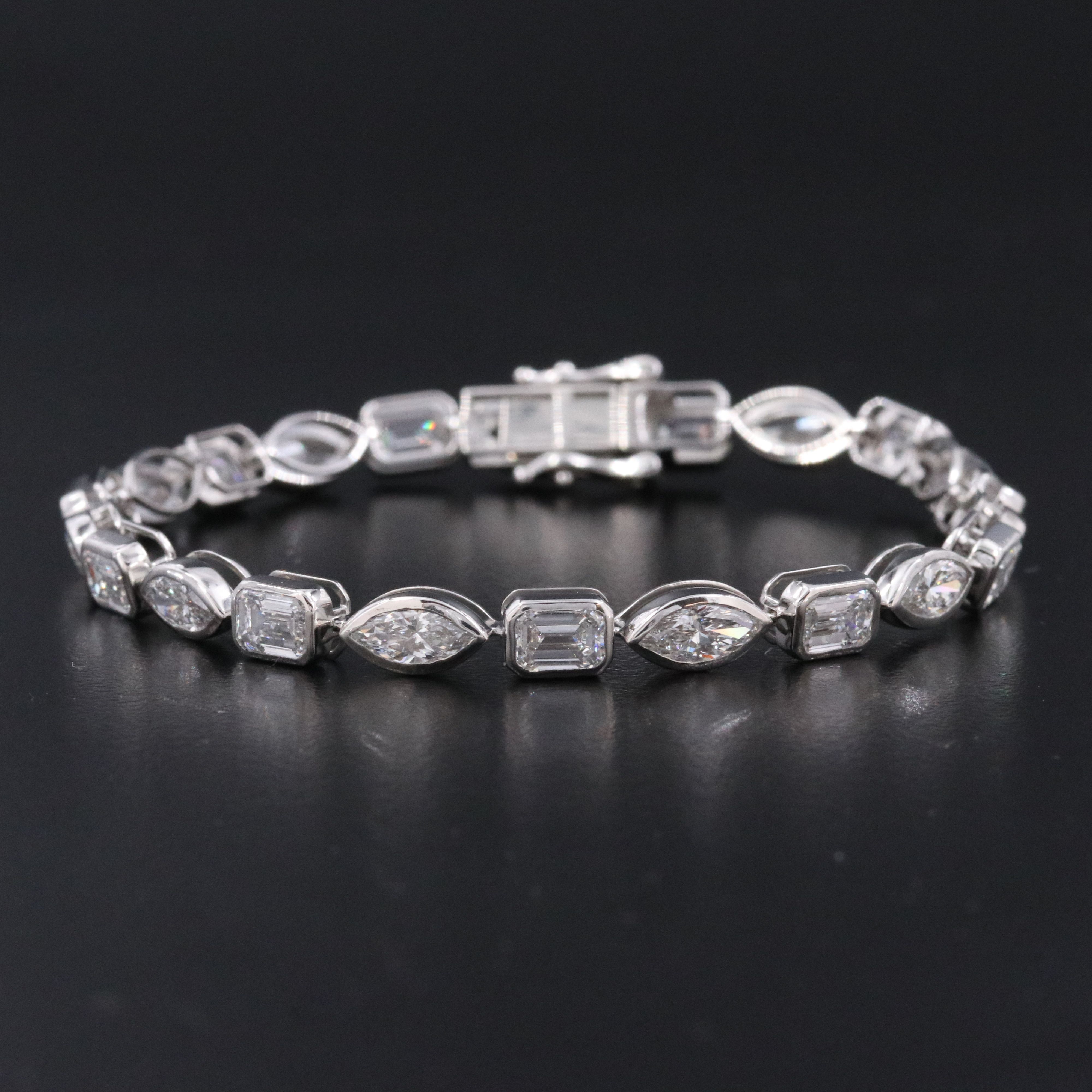 Platinum 11.83 CTW Lab Grown Diamond Line Bracelet