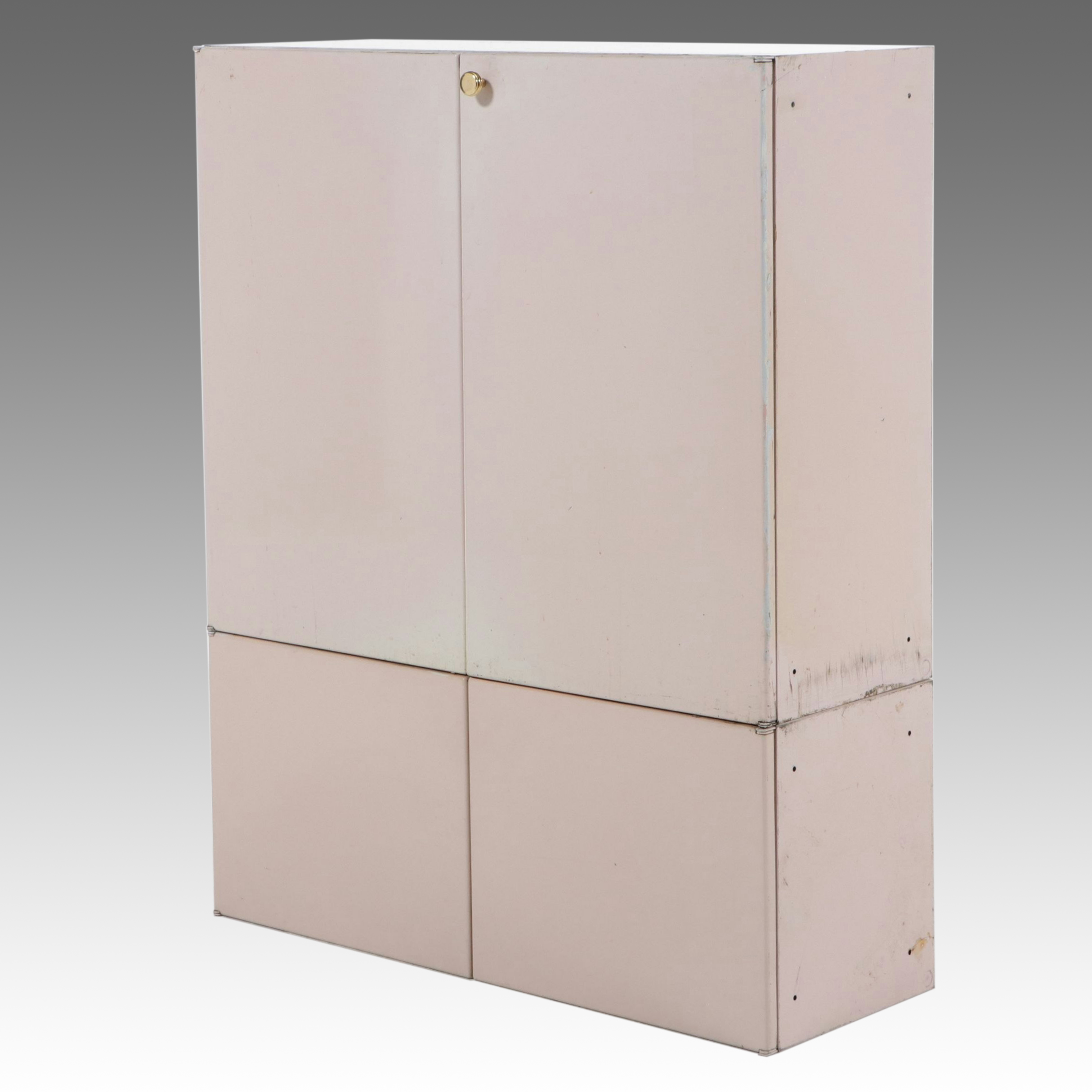 General Electric Pink-Enameled Stacking Storage Cabinet, Early to Mid-20th C.