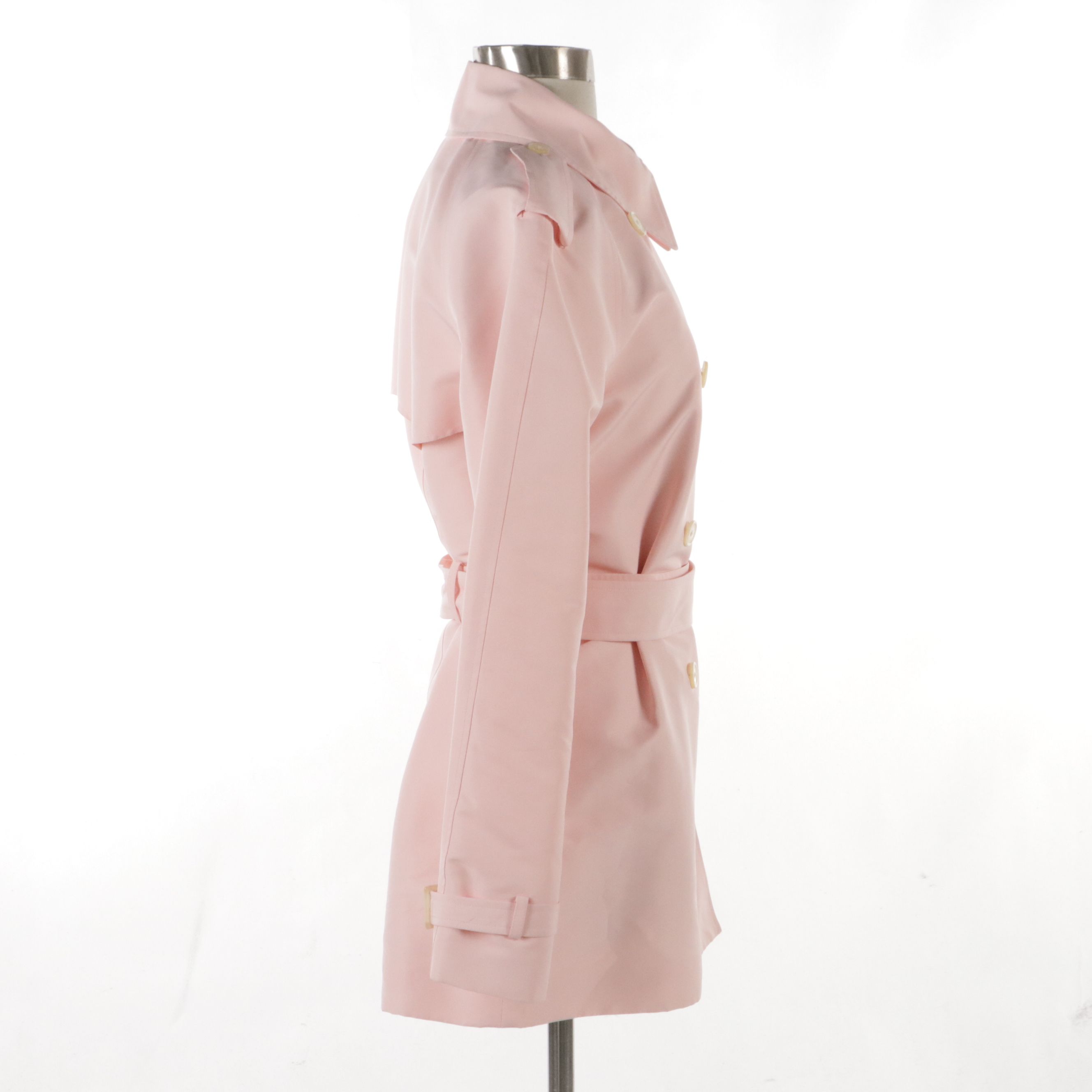 Lauren Ralph Lauren Pink Short Trench Coach and Pink Striped Long Sleeve Top