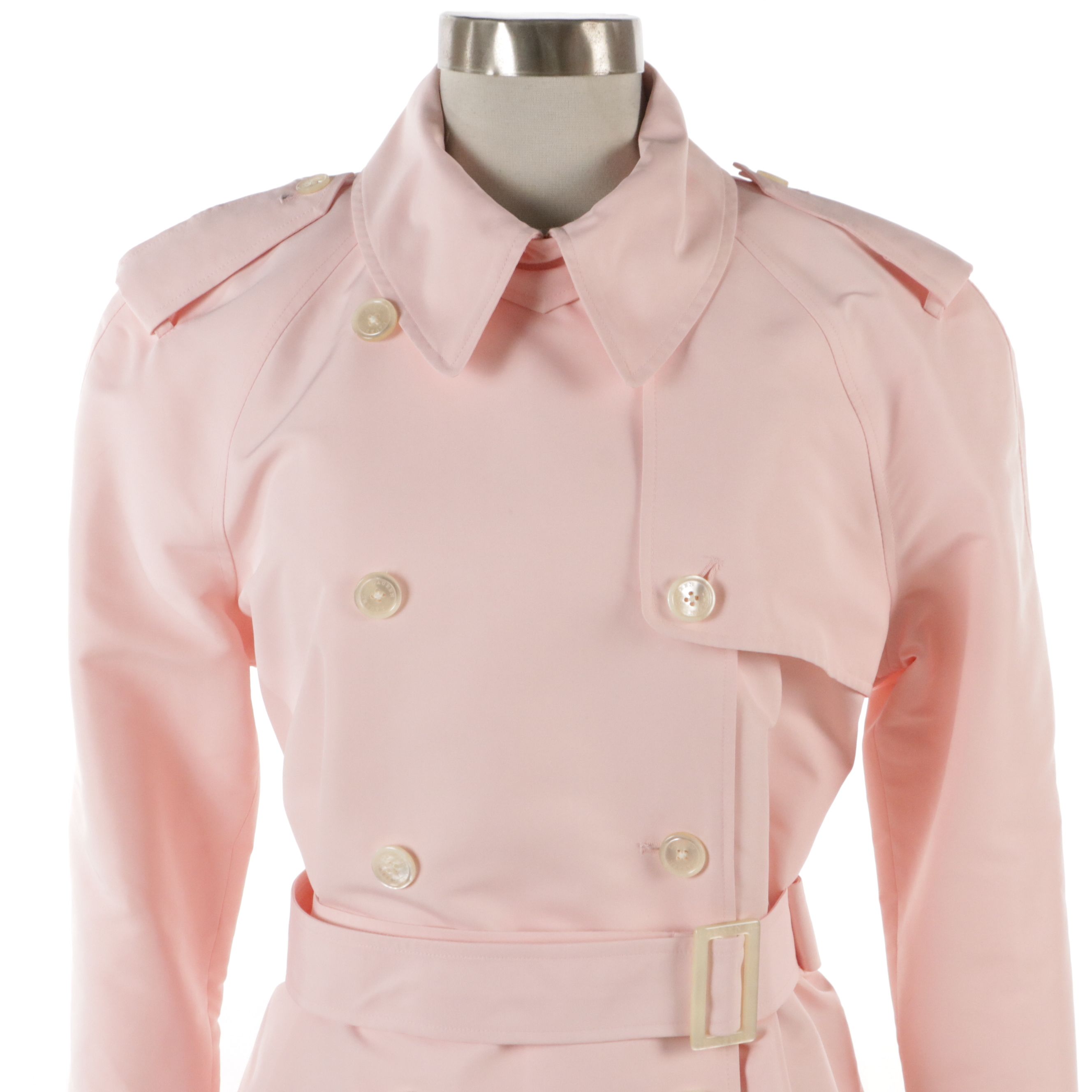 Lauren Ralph Lauren Pink Short Trench Coach and Pink Striped Long Sleeve Top