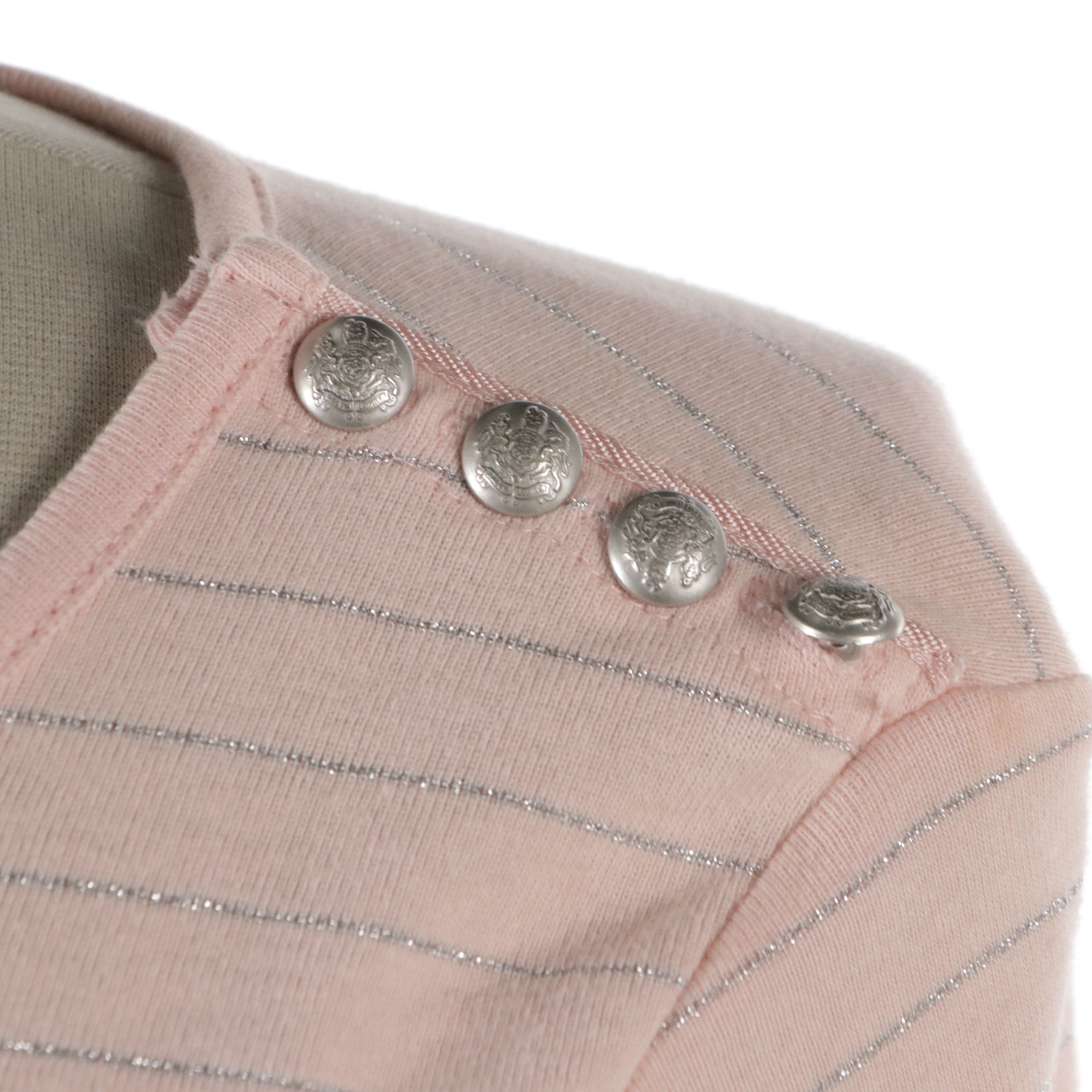 Lauren Ralph Lauren Pink Short Trench Coach and Pink Striped Long Sleeve Top