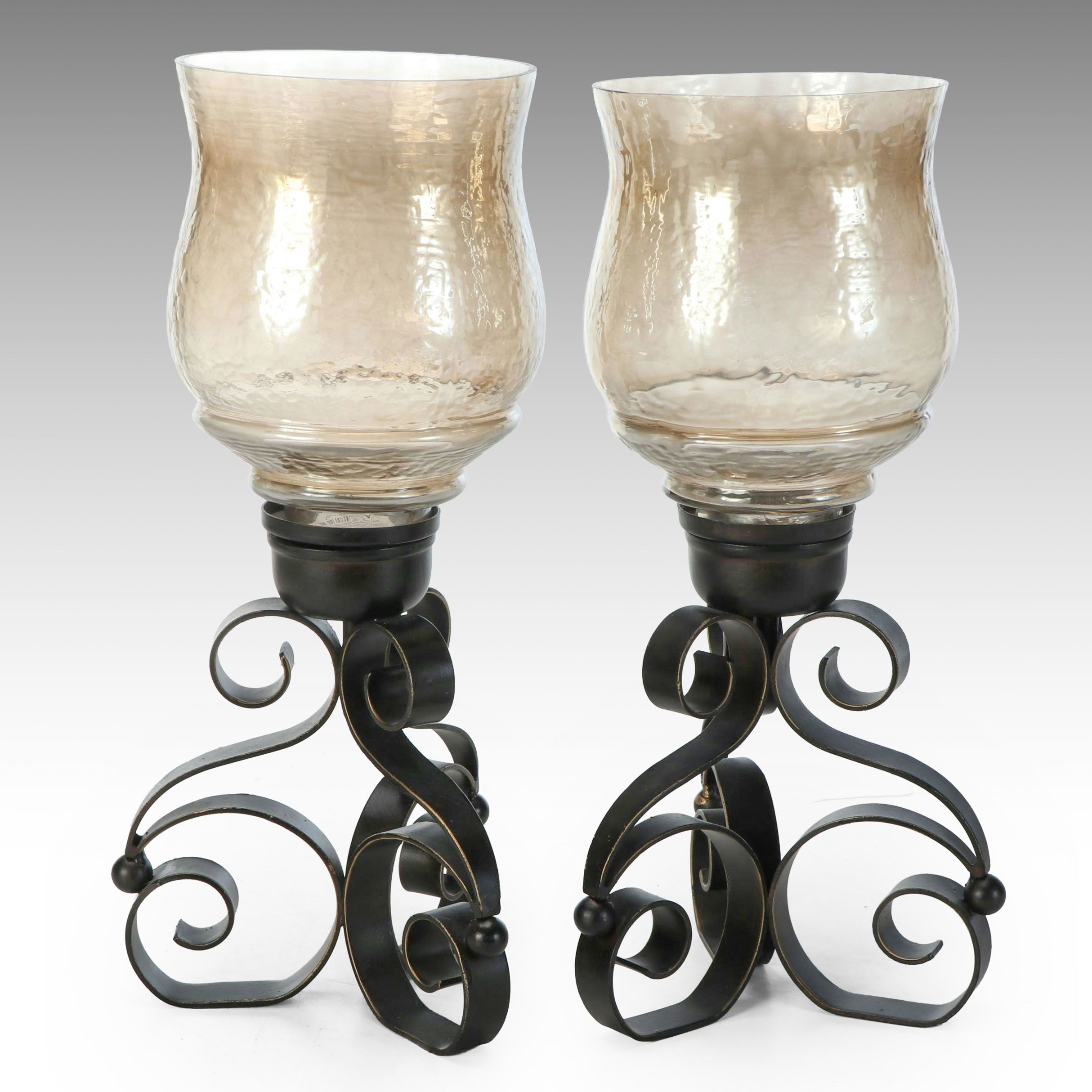 Silverado Home Throw Blanket with Pair of Metal Candle Holders