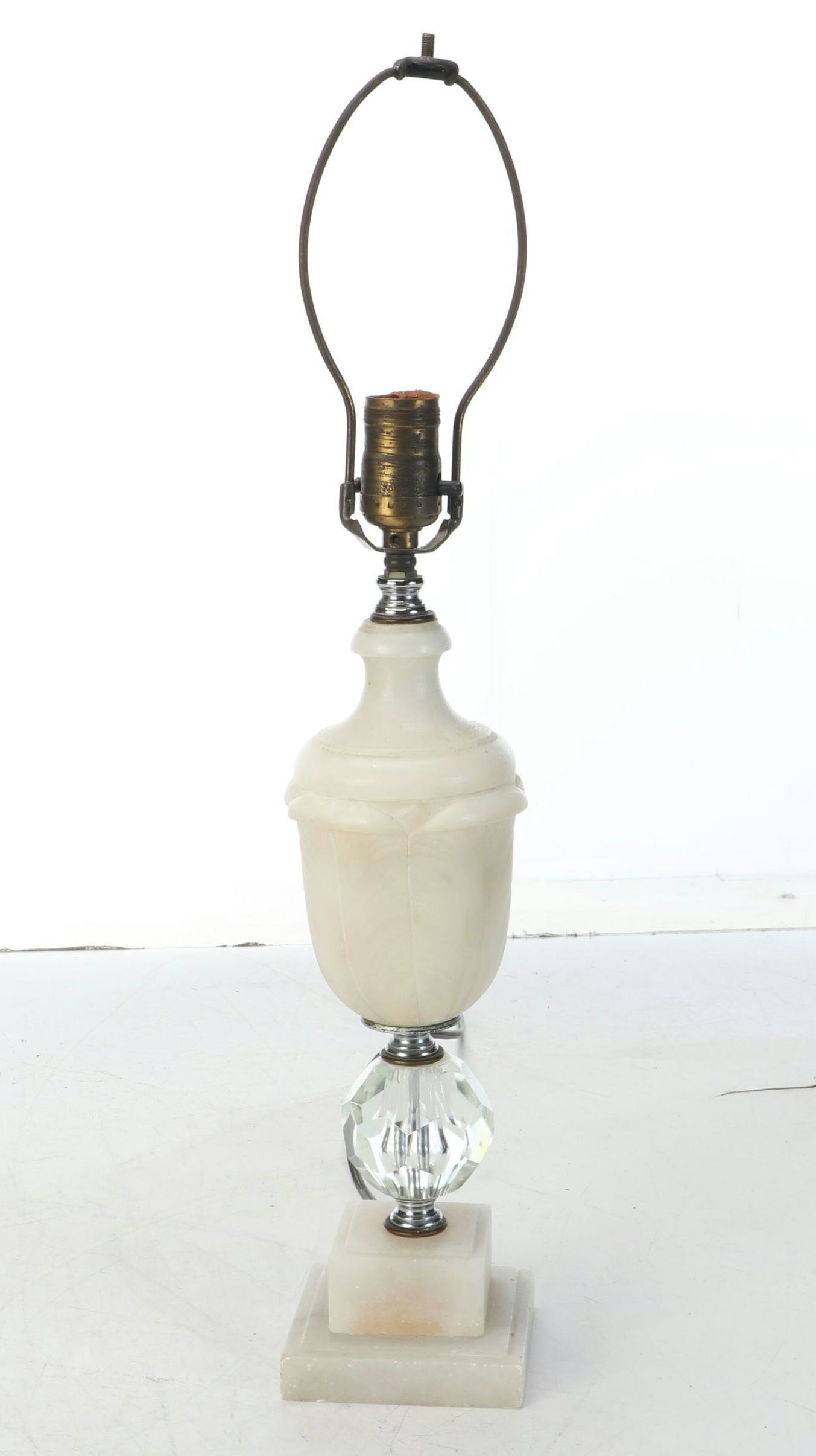 Carved Alabaster Table Lamp