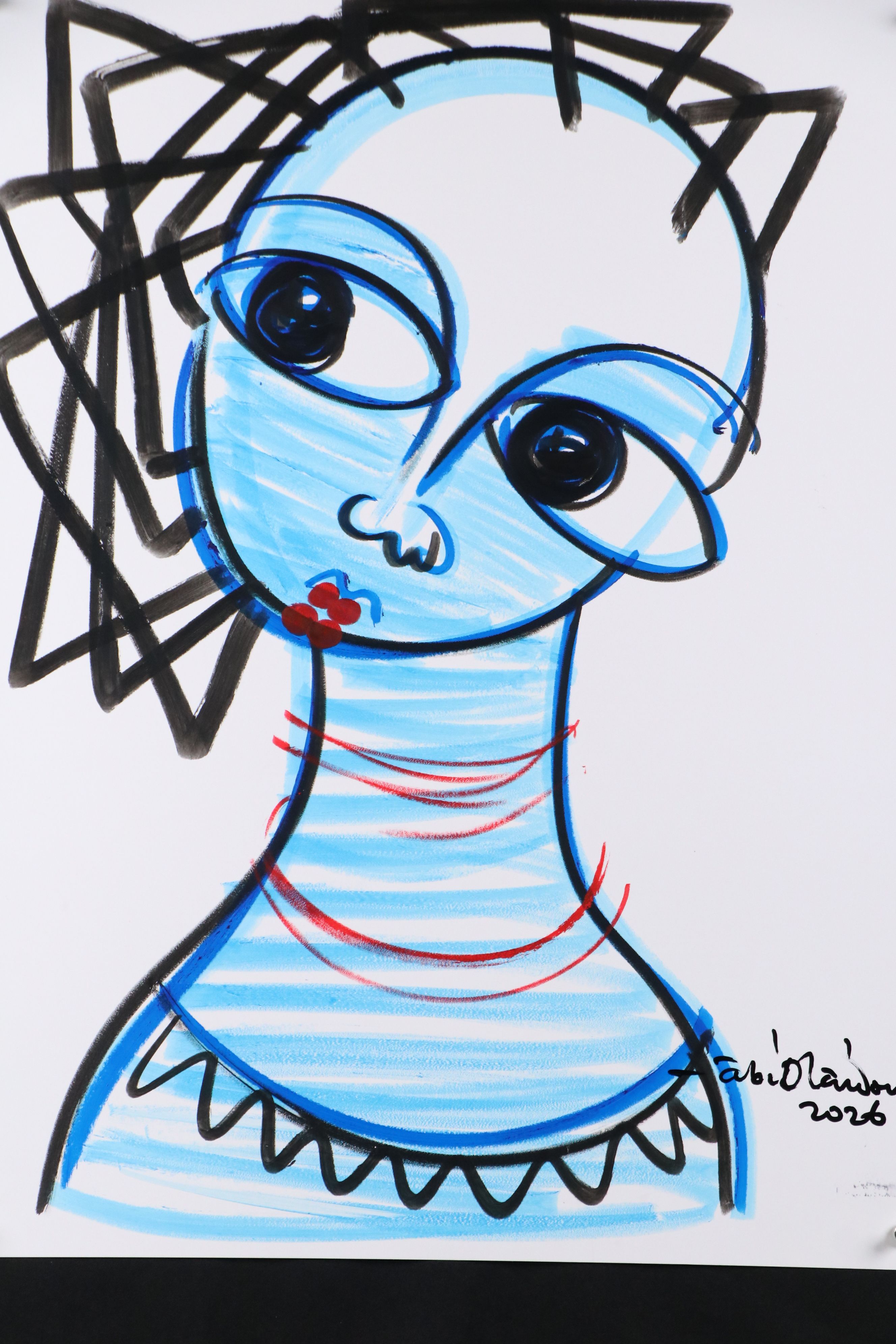 Abiola Idowu Acrylic and Marker Portraits "I am Beautiful" and More, 2026