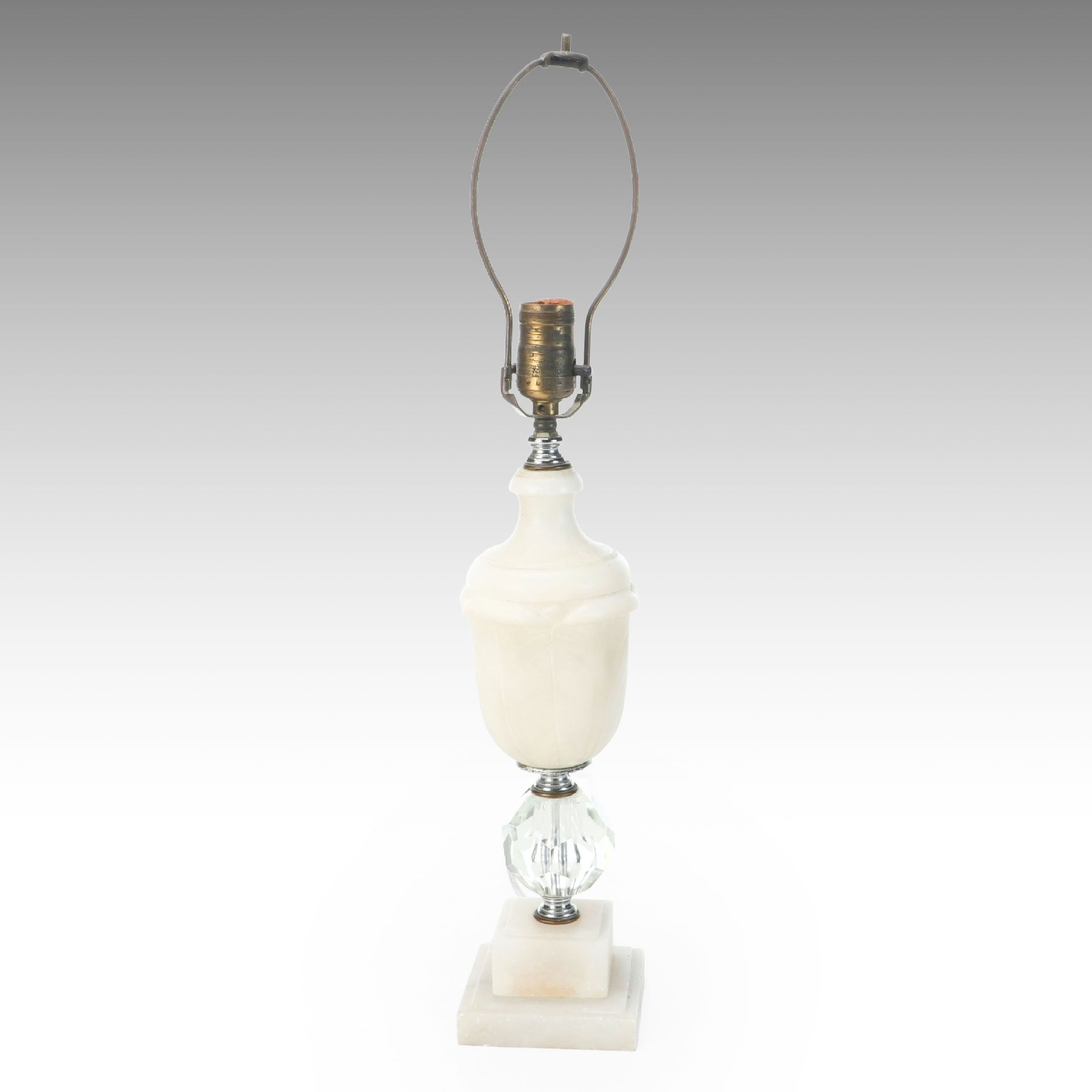 Carved Alabaster Table Lamp