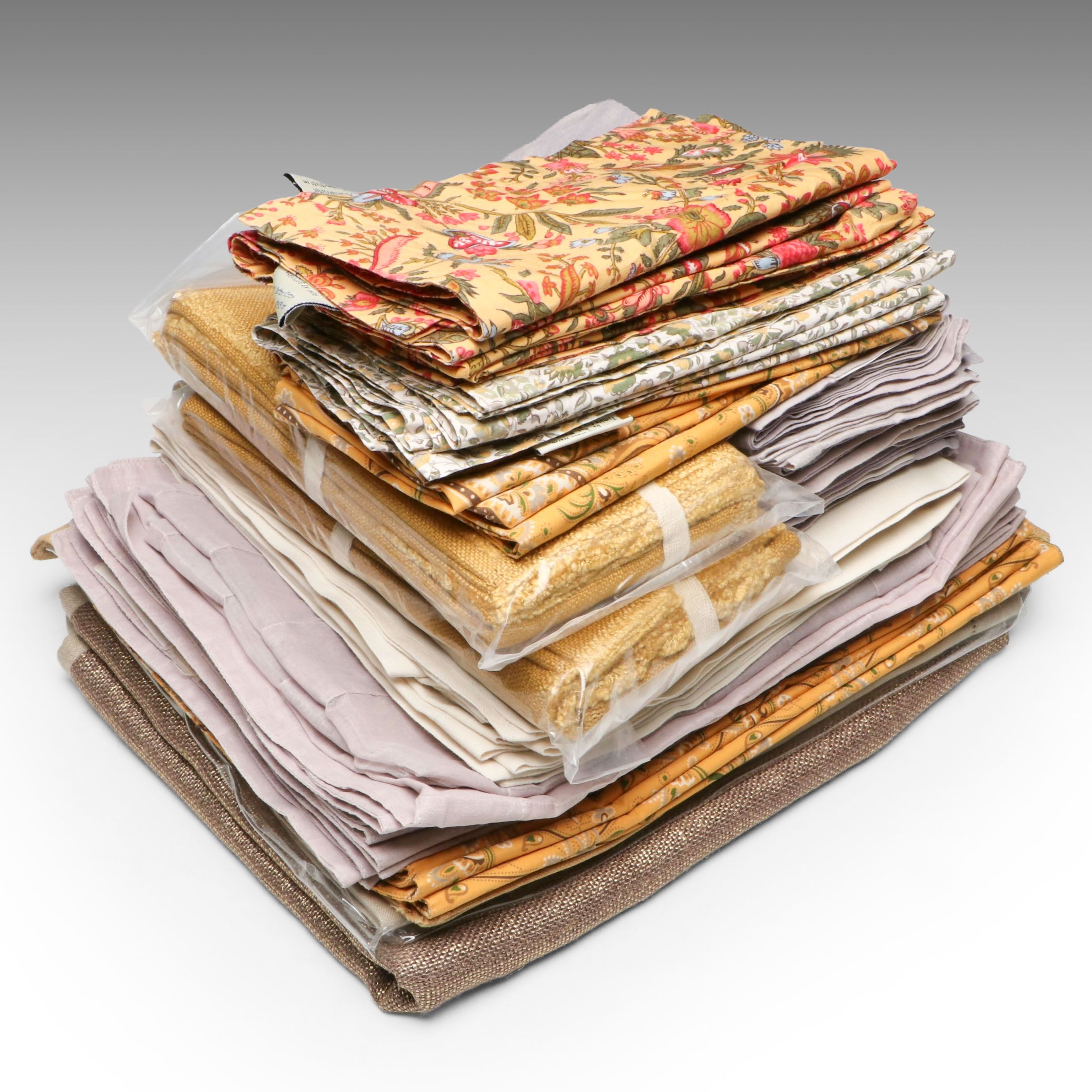 Sferra Linen Tablecloth with Smith & Hawken Placemats and Other Table Linens