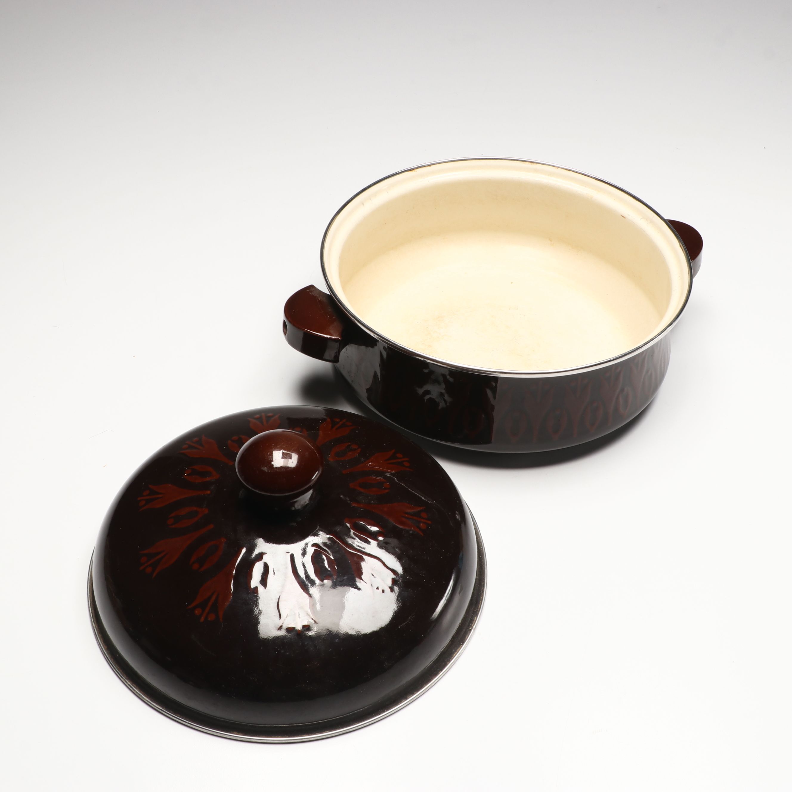 Brown Enamelware Pot