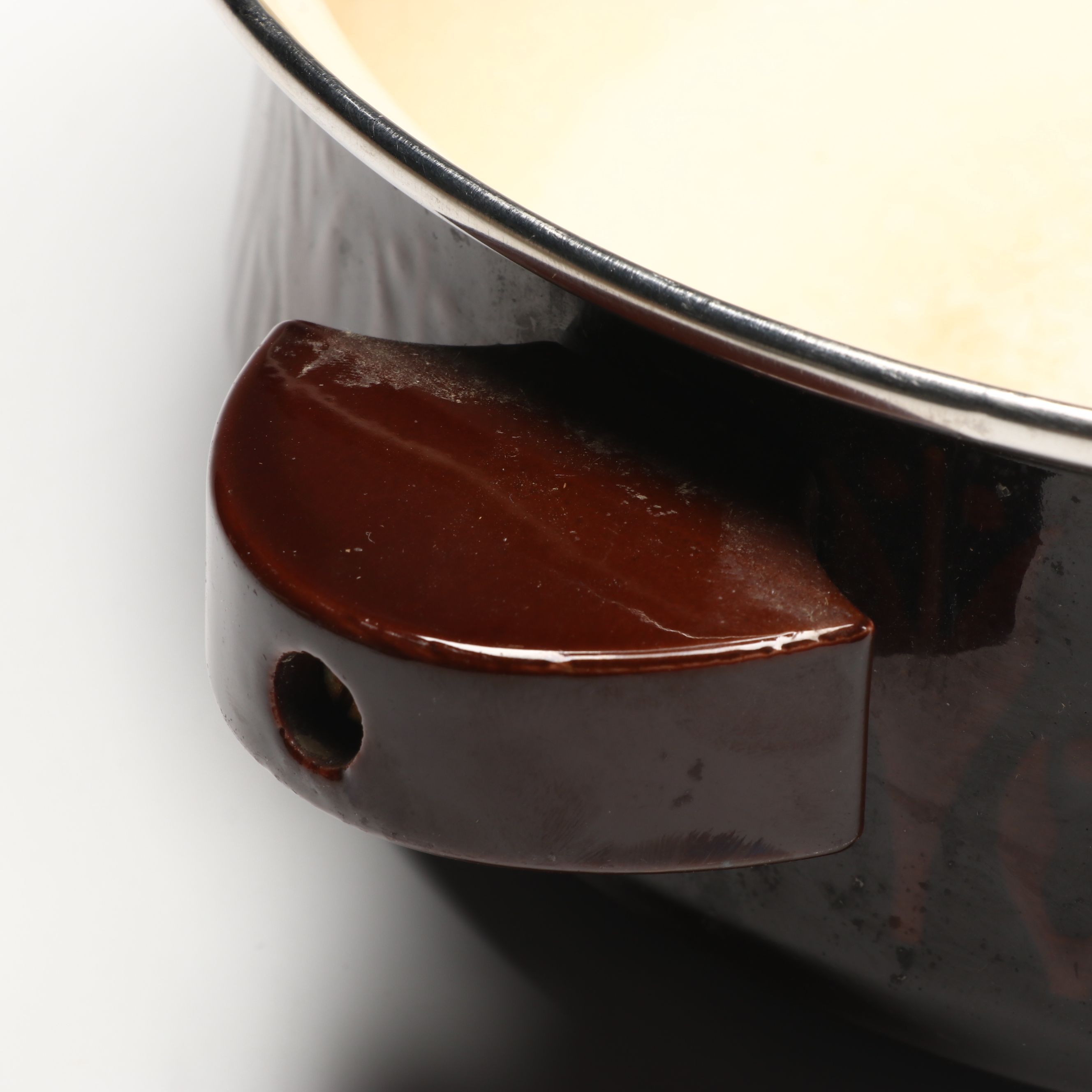 Brown Enamelware Pot