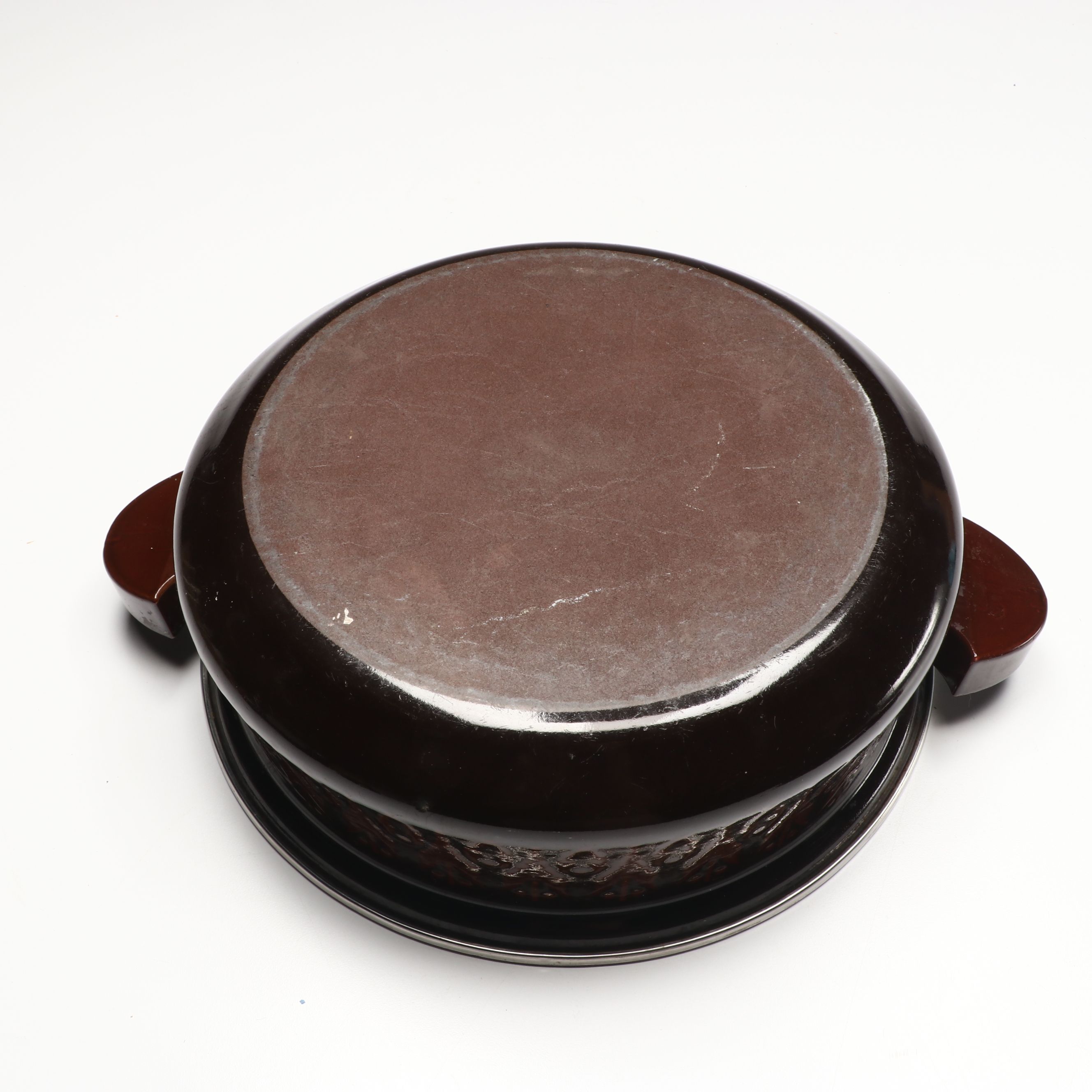 Brown Enamelware Pot