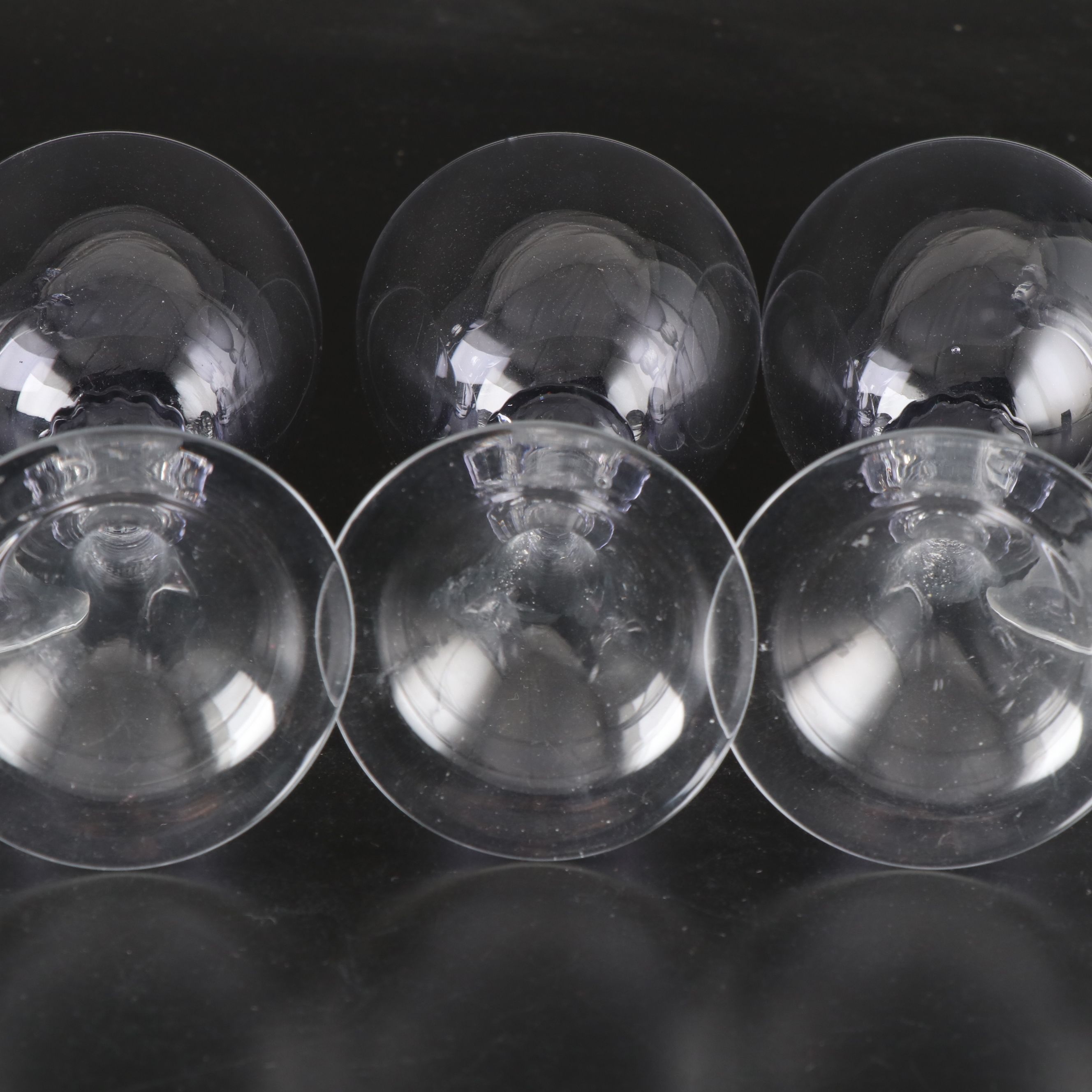 Blown Glass Pitcher with Purple Glass Goblets