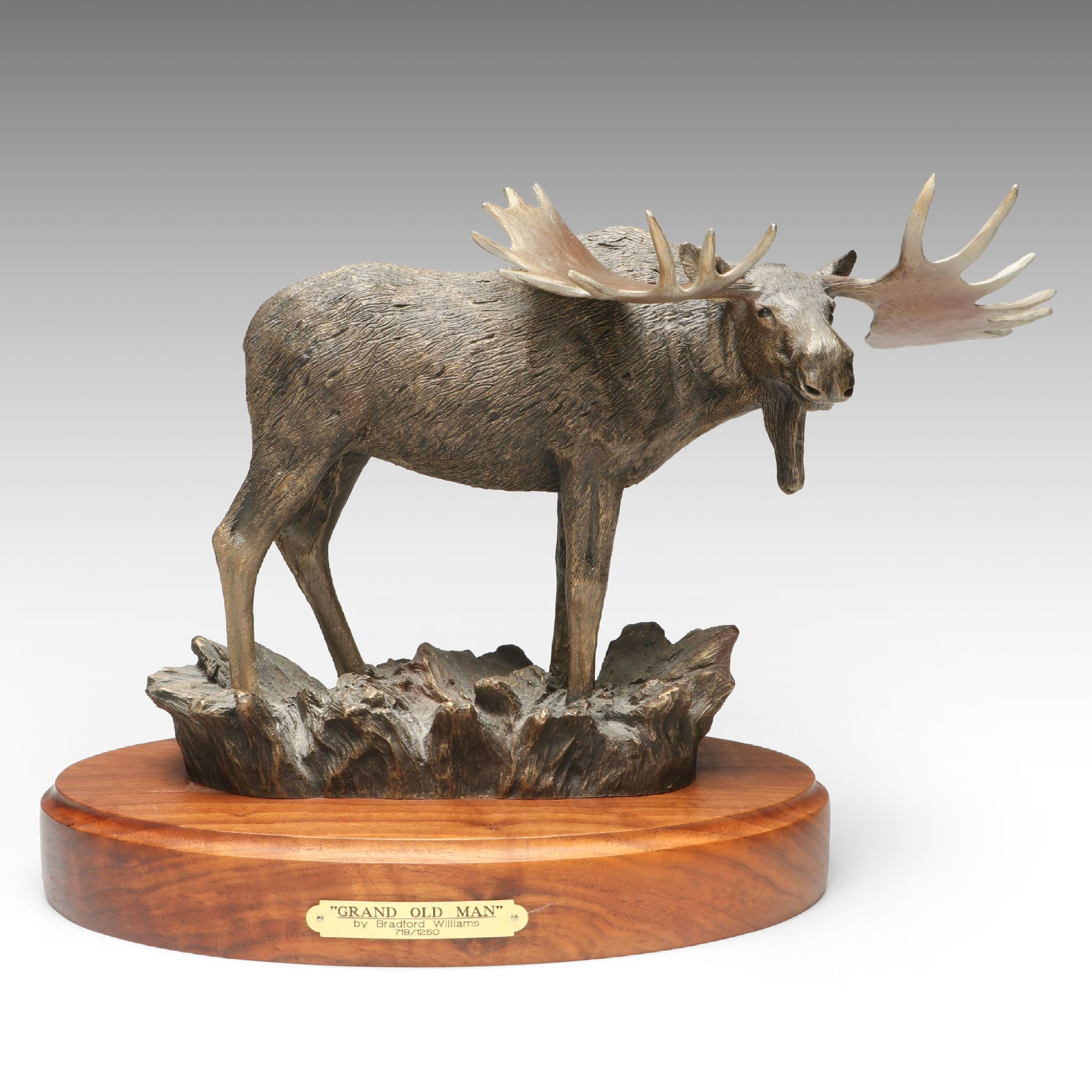 Big Sky Carvers Bradford Williams "Grand Old Man" Resin on Wood Moose, 1999