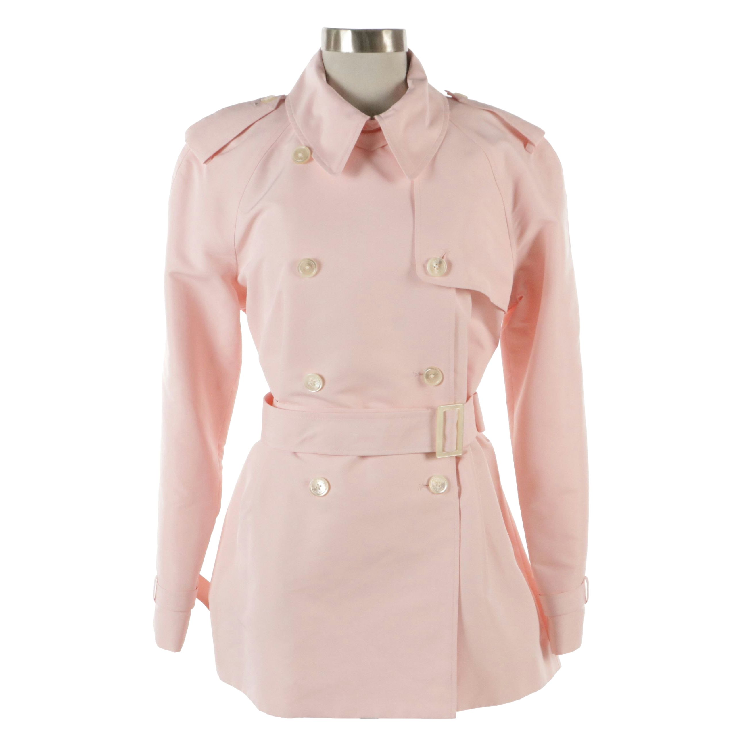 Lauren Ralph Lauren Pink Short Trench Coach and Pink Striped Long Sleeve Top