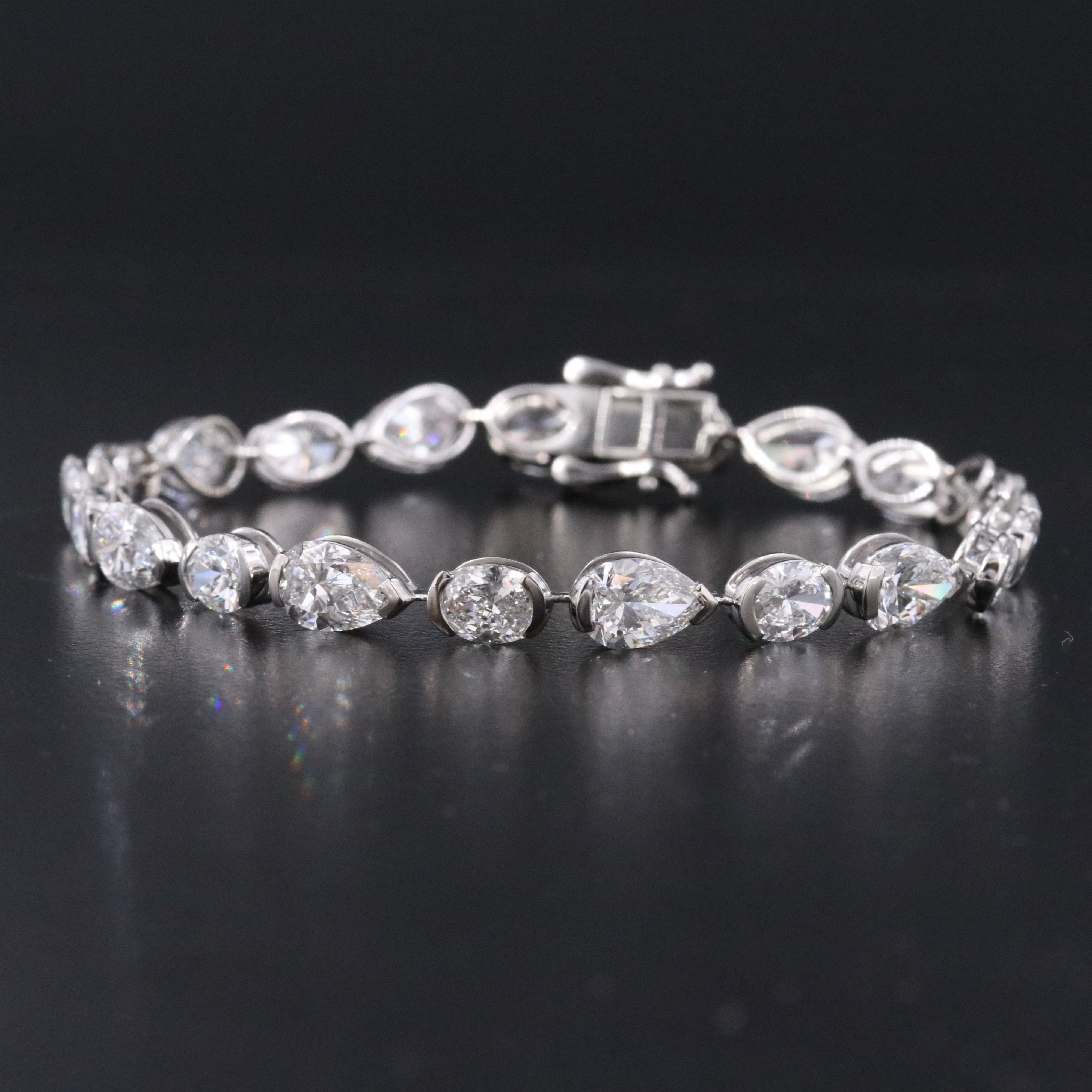 Platinum 15.92 CTW Lab Grown Diamond Line Bracelet