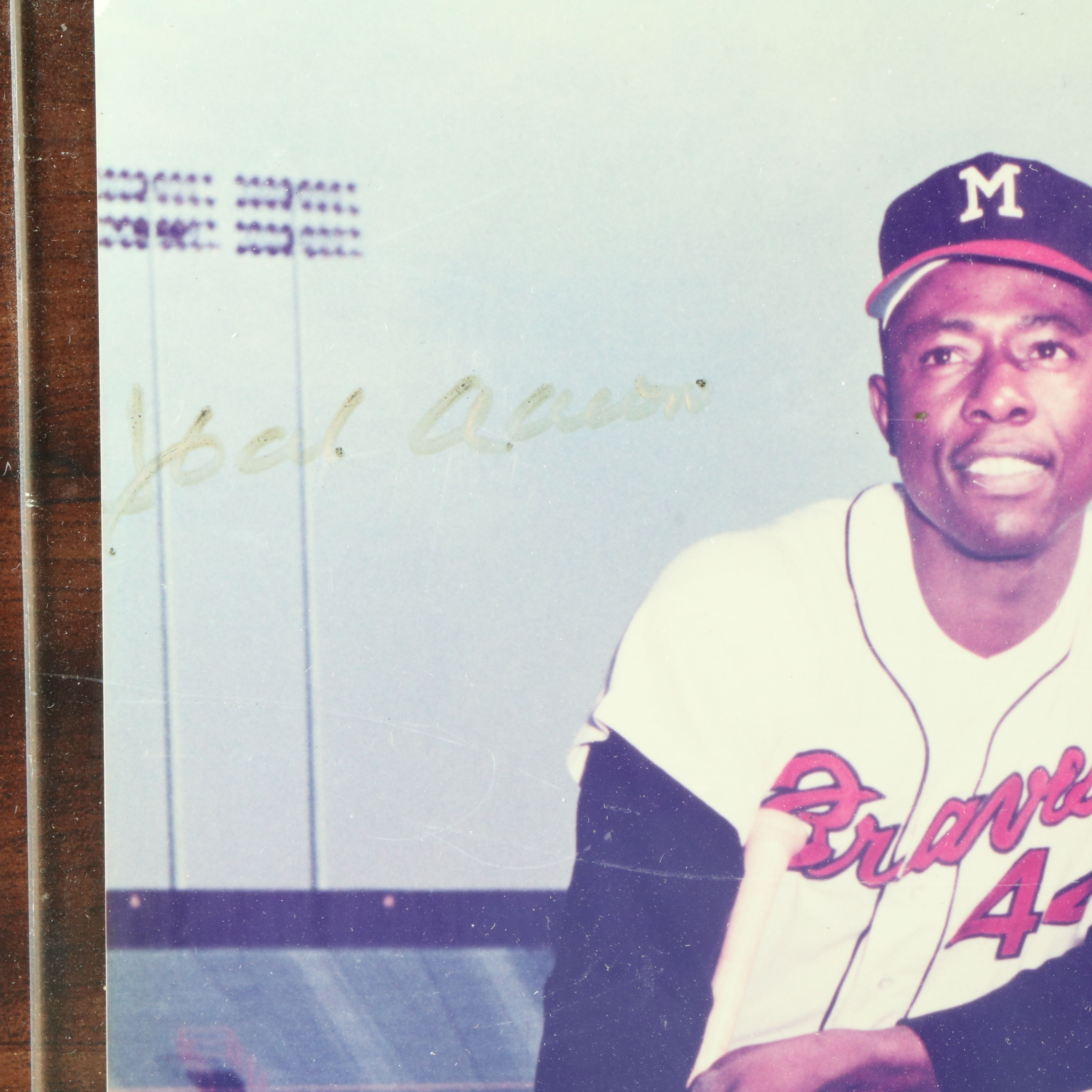 Hank Aaron and Willie Mays Signed NL Home Run Leaders Display