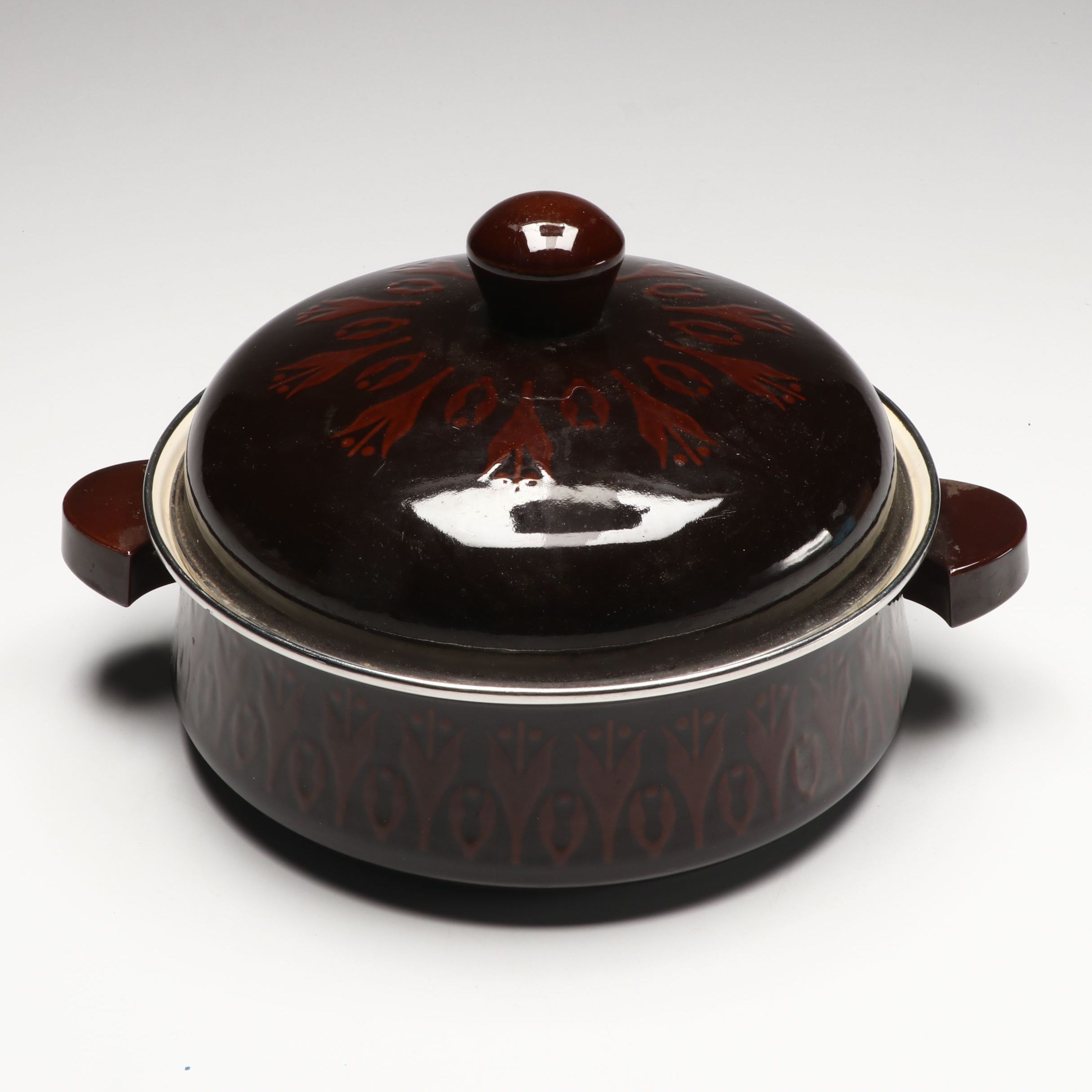 Brown Enamelware Pot