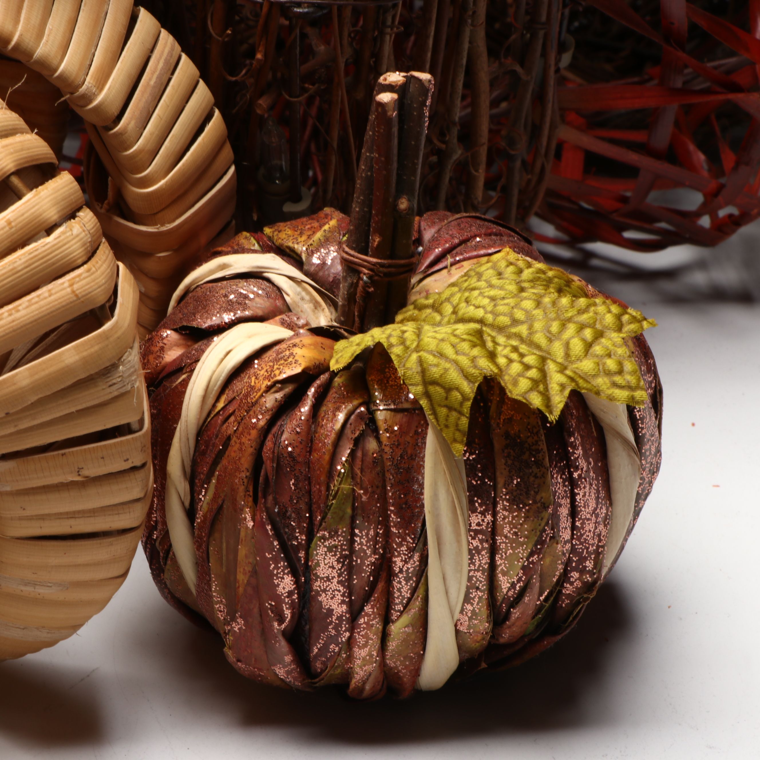 Illuminating and Other Fall Pumpkins with Pier 1 Serving Tray, More Décor
