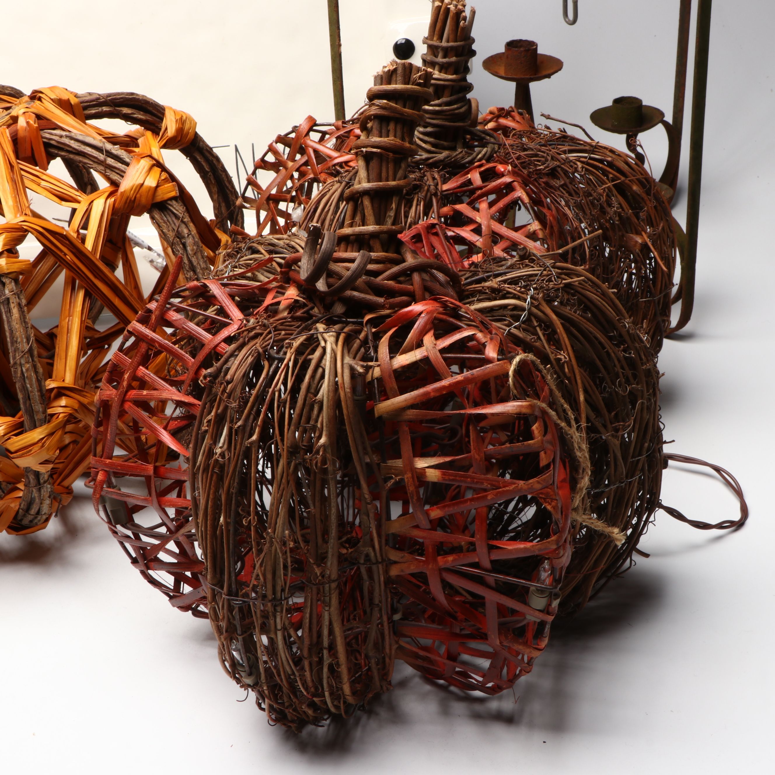 Illuminating and Other Fall Pumpkins with Pier 1 Serving Tray, More Décor