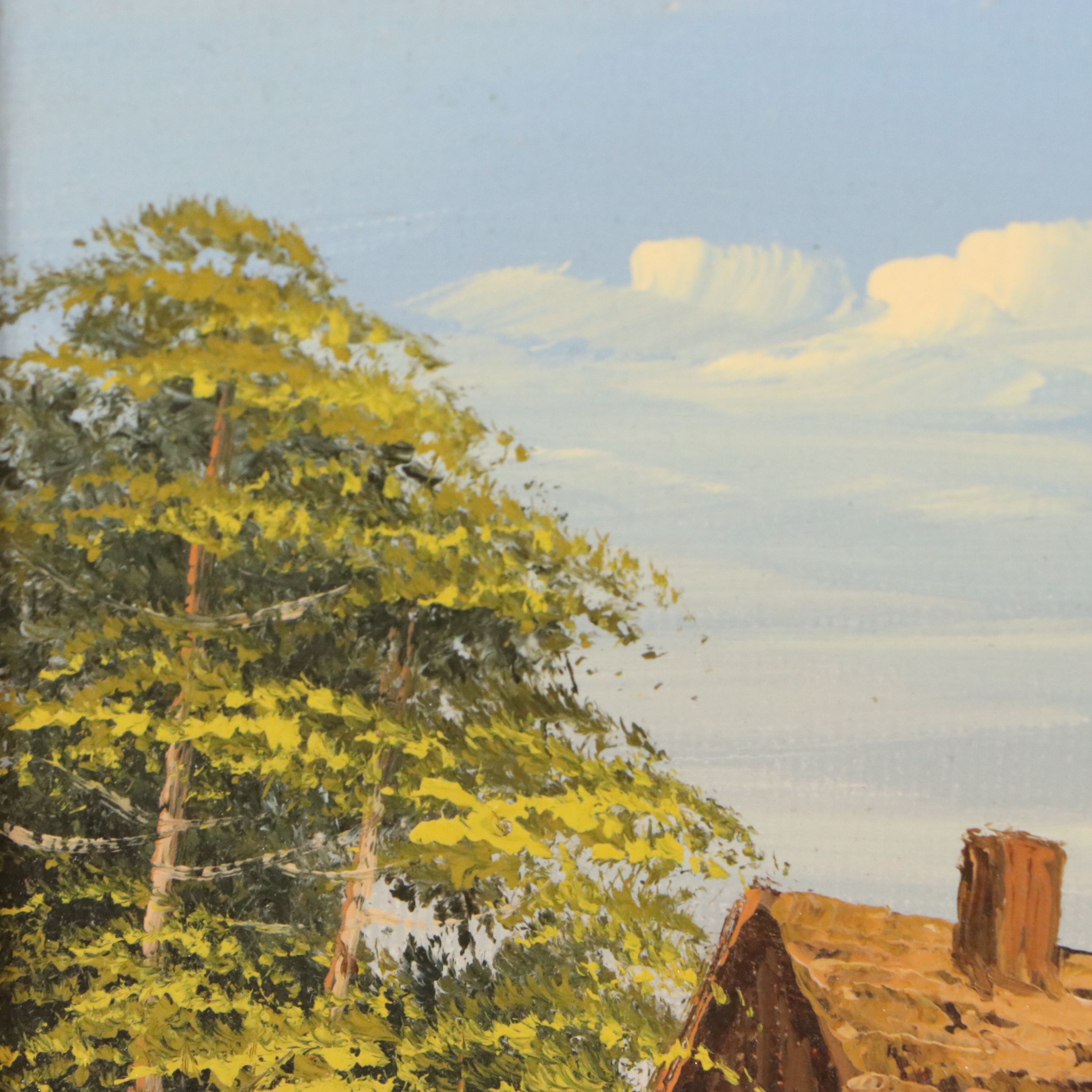 Bucolic Landscape Oil Painting, Circa 1985