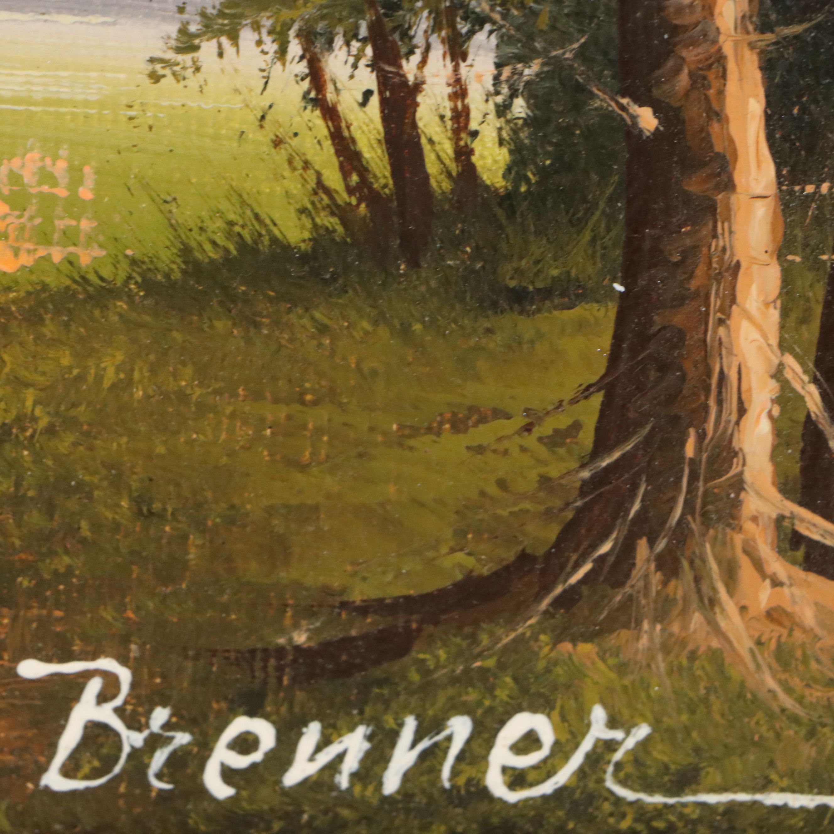 Bucolic Landscape Oil Painting, Circa 1985