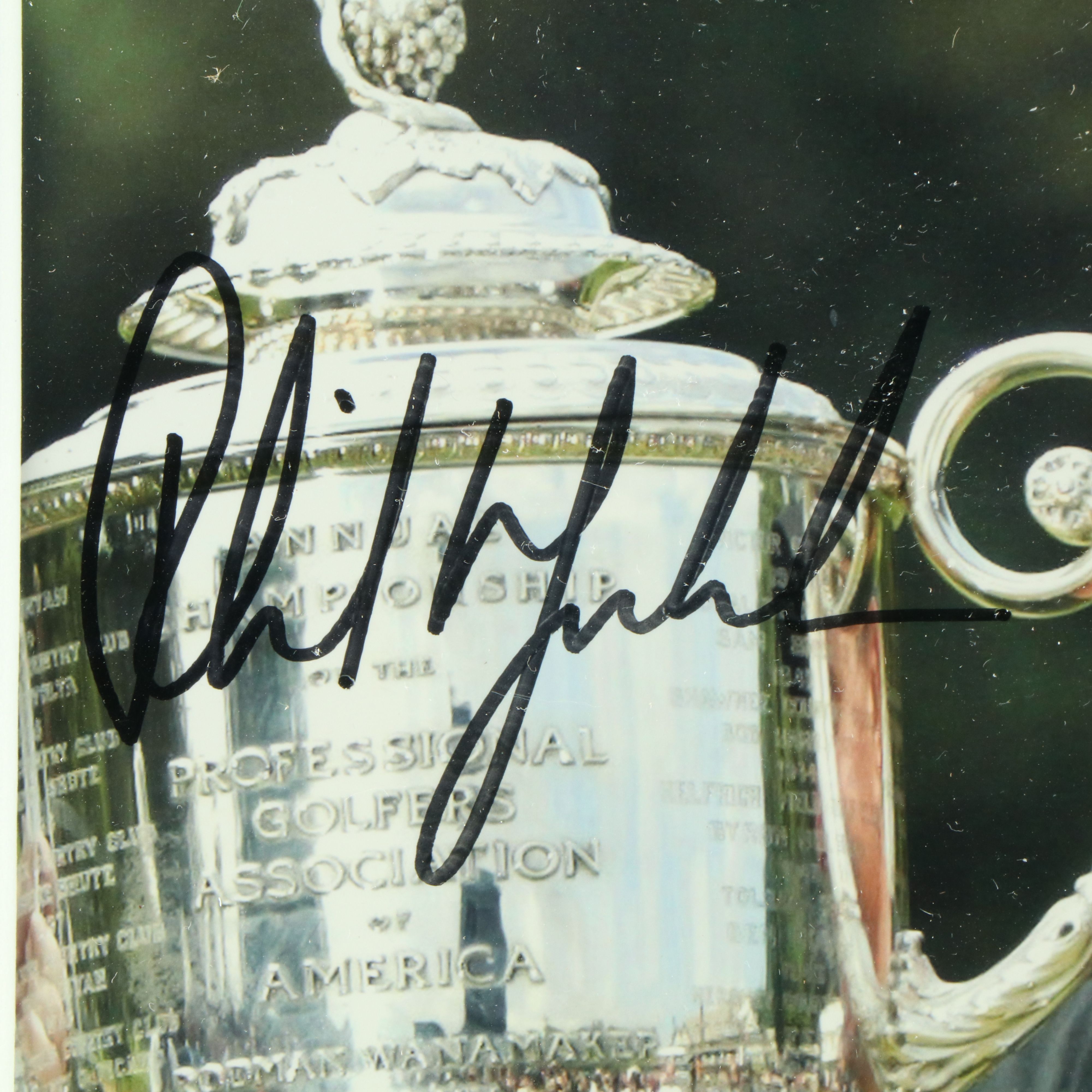 Phil Mickelson Signed Golf Print in Matted Frame