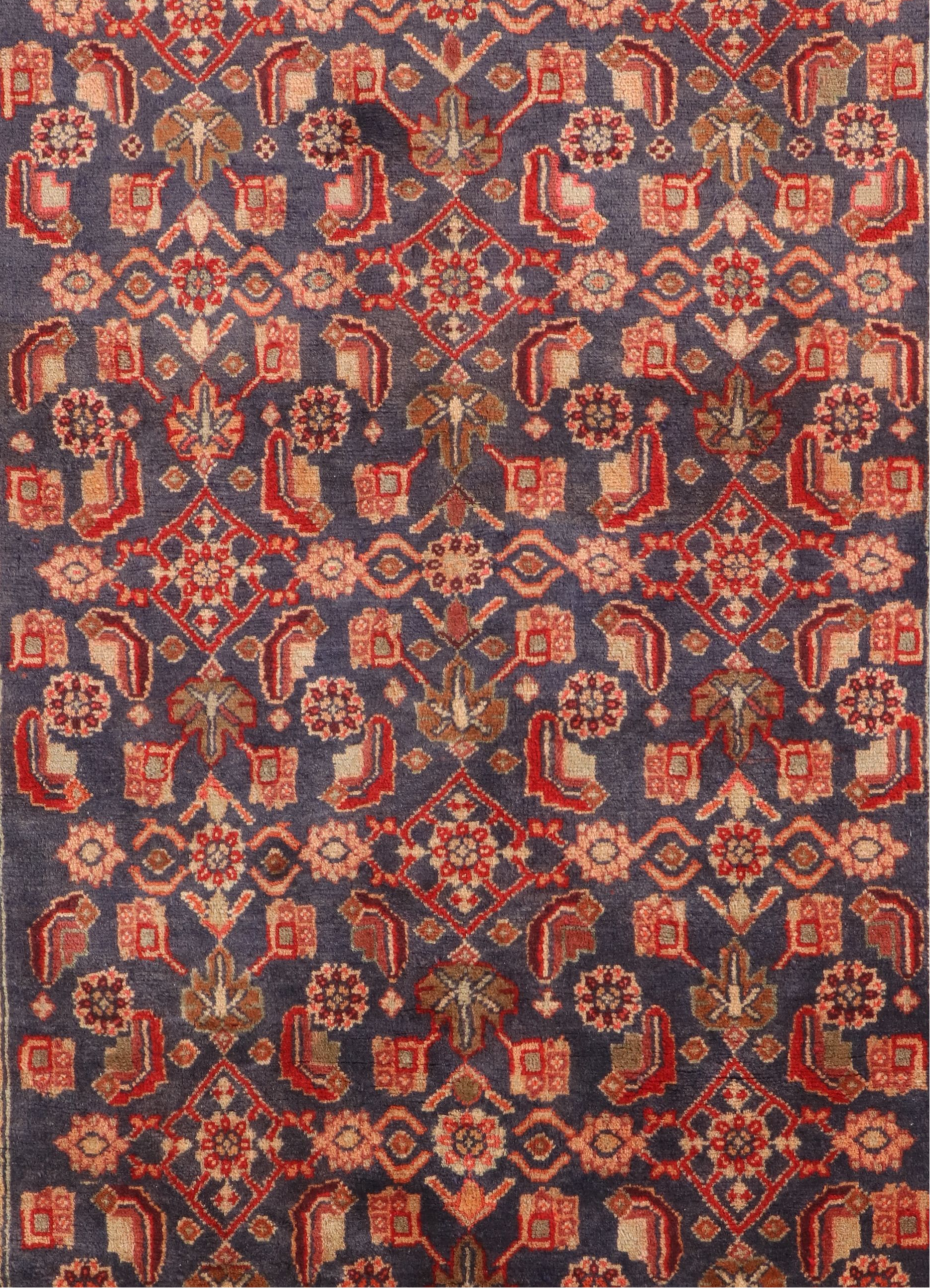 4'1 x 10' Hand-Knotted Persian Malayer Long Rug