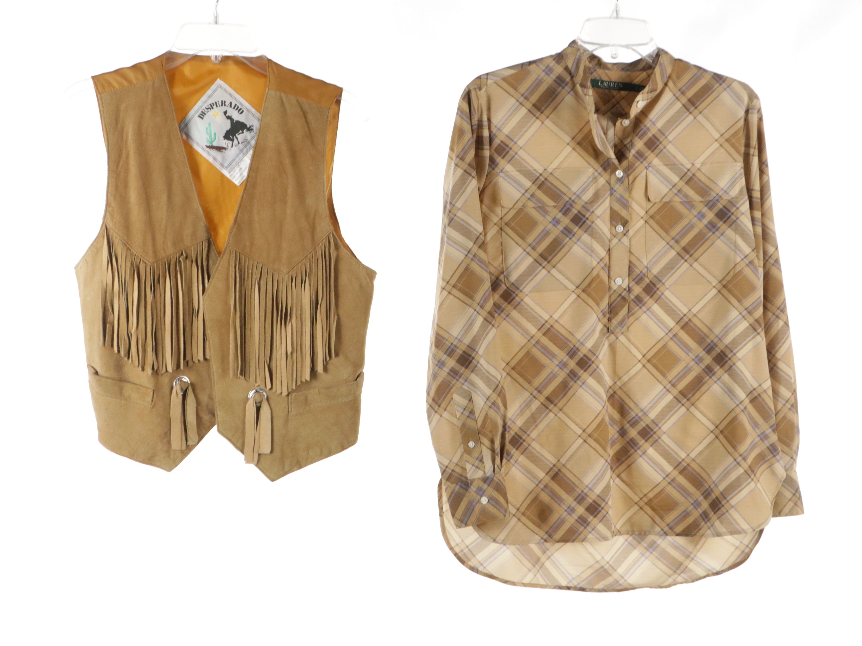Desperado Leather Fringe Vest with Lauren Ralph Lauren Tops, Vest, Pants & More