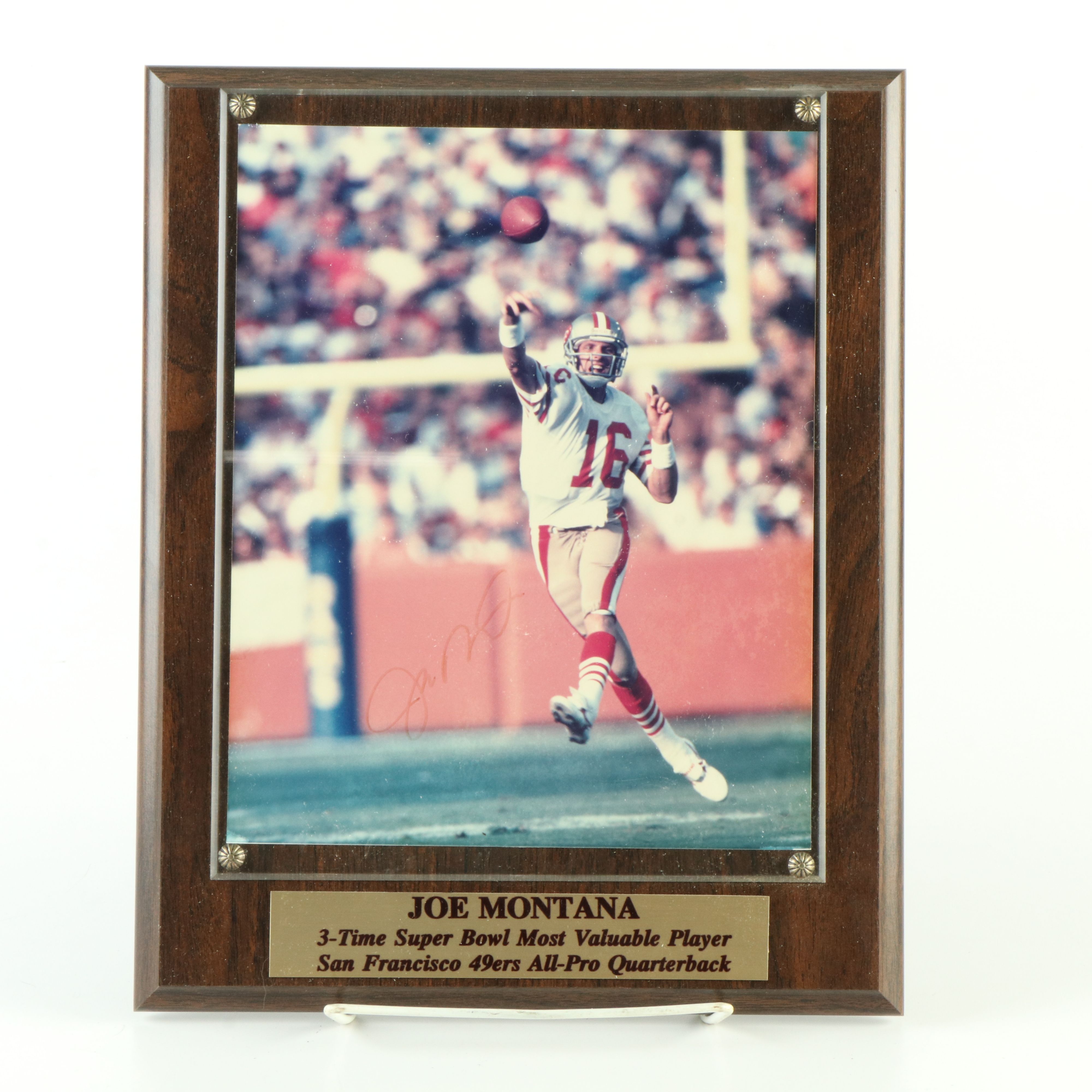 Joe Montana, Roger Staubach, and Emmitt Smith Signed Football Displays