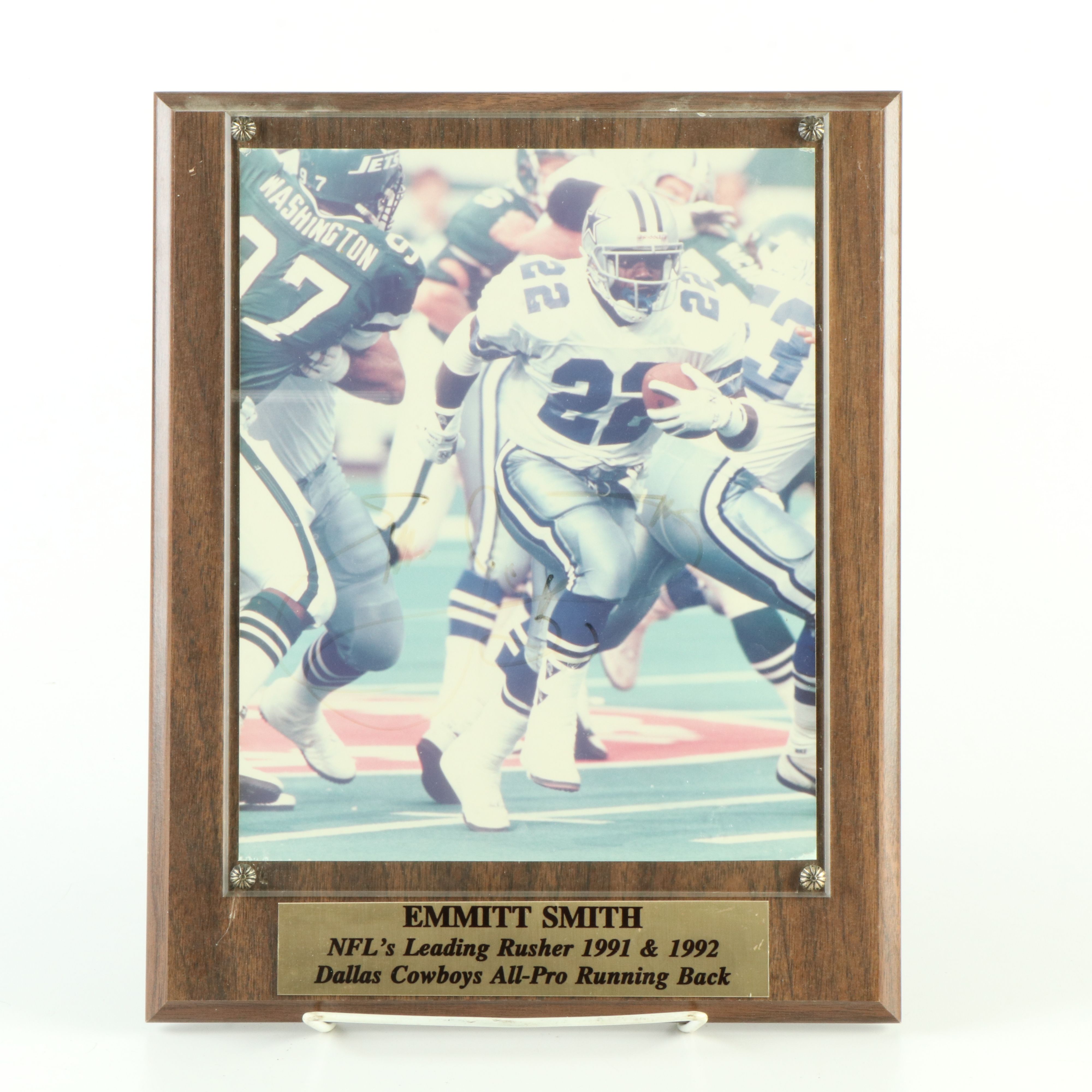 Joe Montana, Roger Staubach, and Emmitt Smith Signed Football Displays