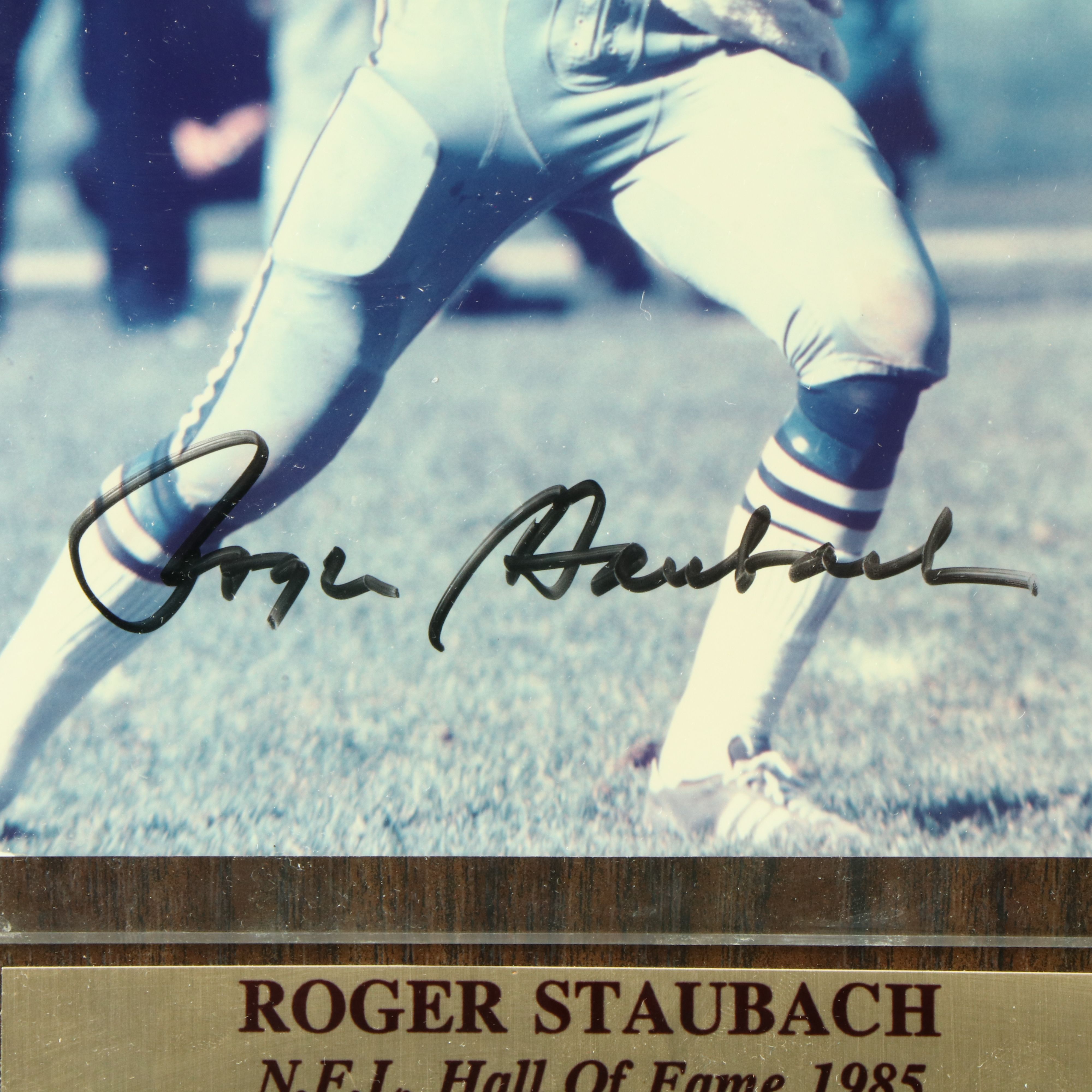 Joe Montana, Roger Staubach, and Emmitt Smith Signed Football Displays