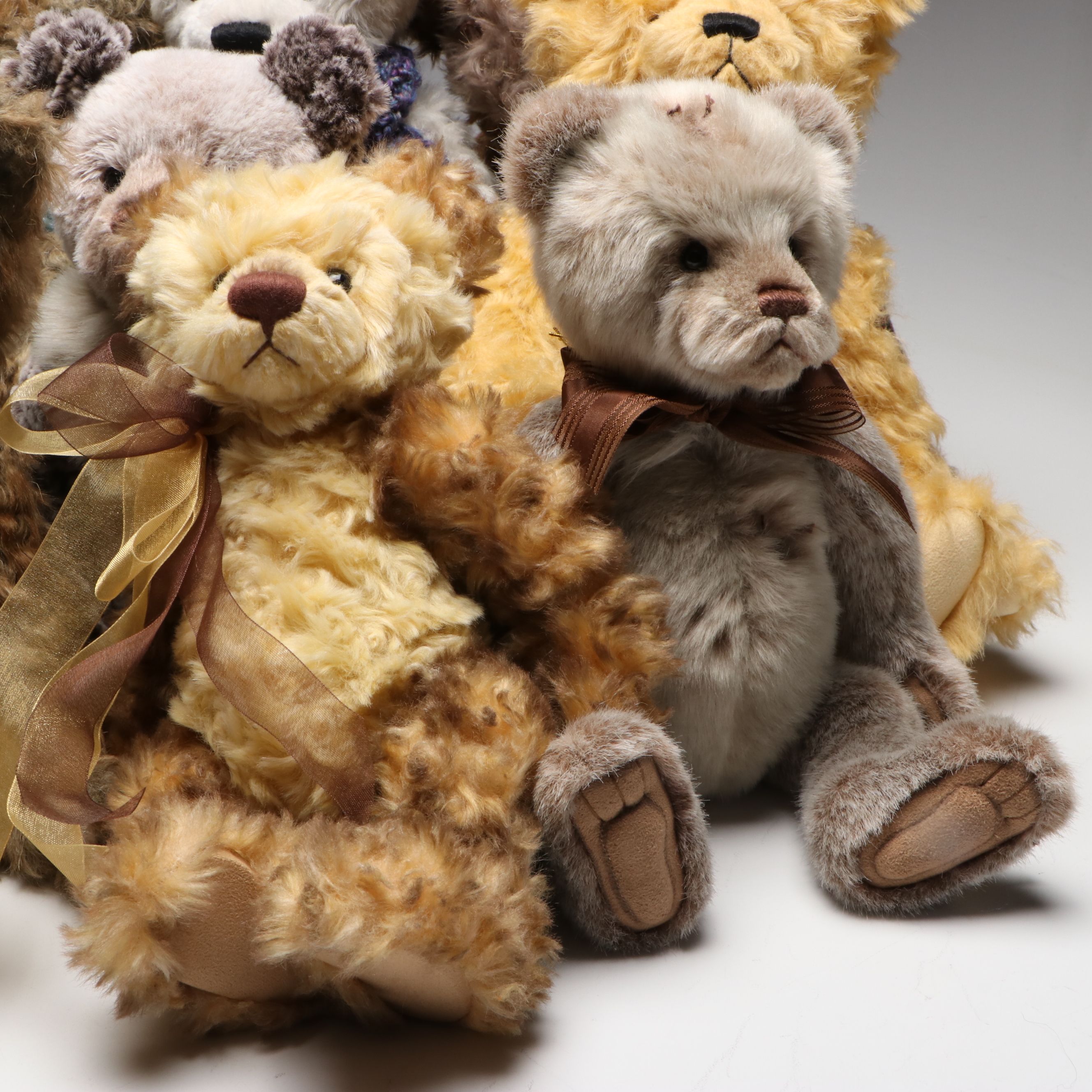 Charlie Bears "Padmin," "Heartfelt," "Margot" with More Jointed Teddy Bears