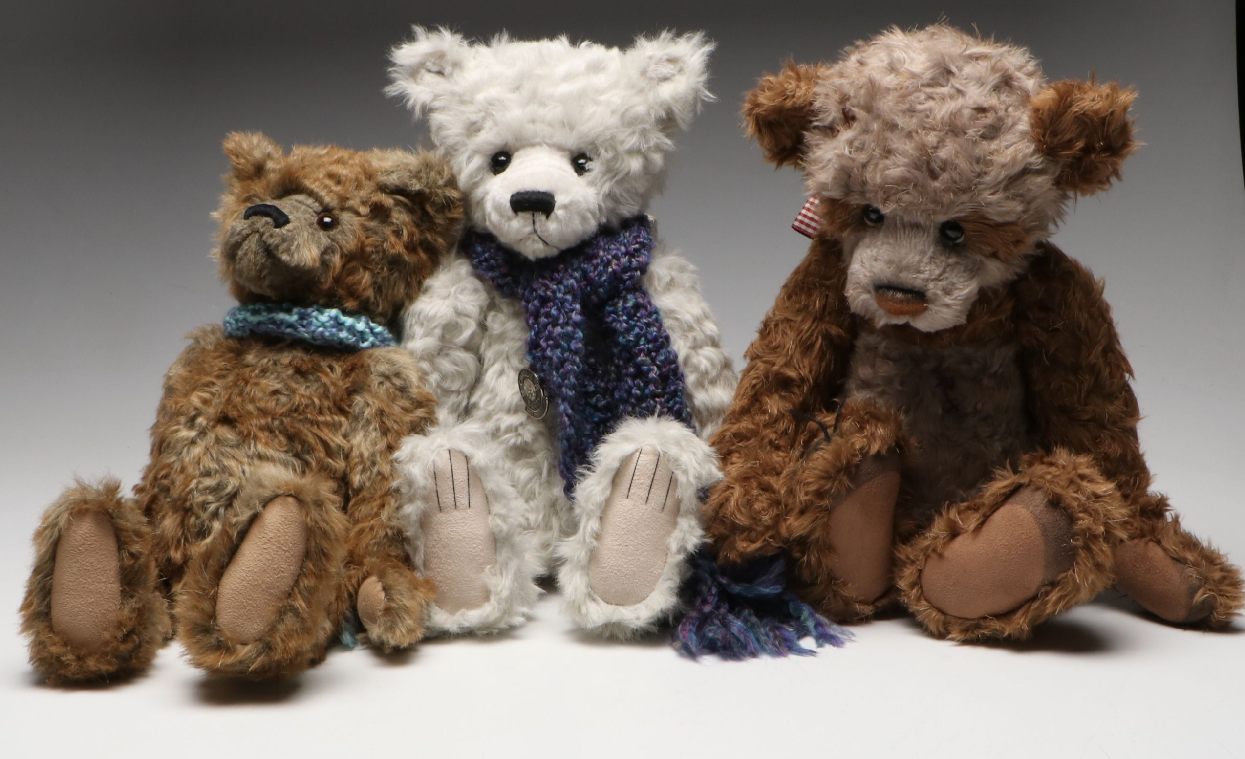 Charlie Bears "Padmin," "Heartfelt," "Margot" with More Jointed Teddy Bears