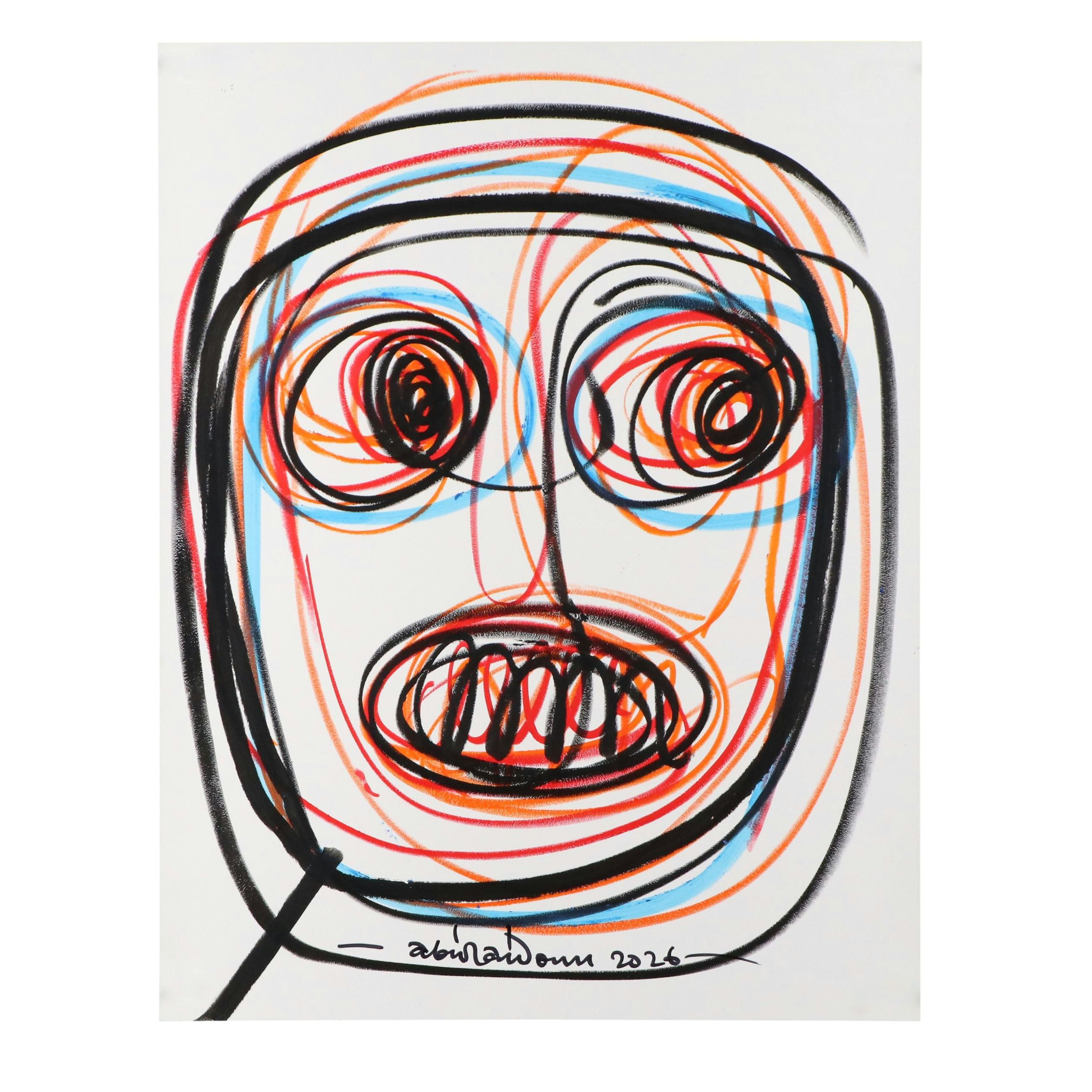 Abiola Idowu Acrylic and Marker Portraits "Growth" and More, 2026