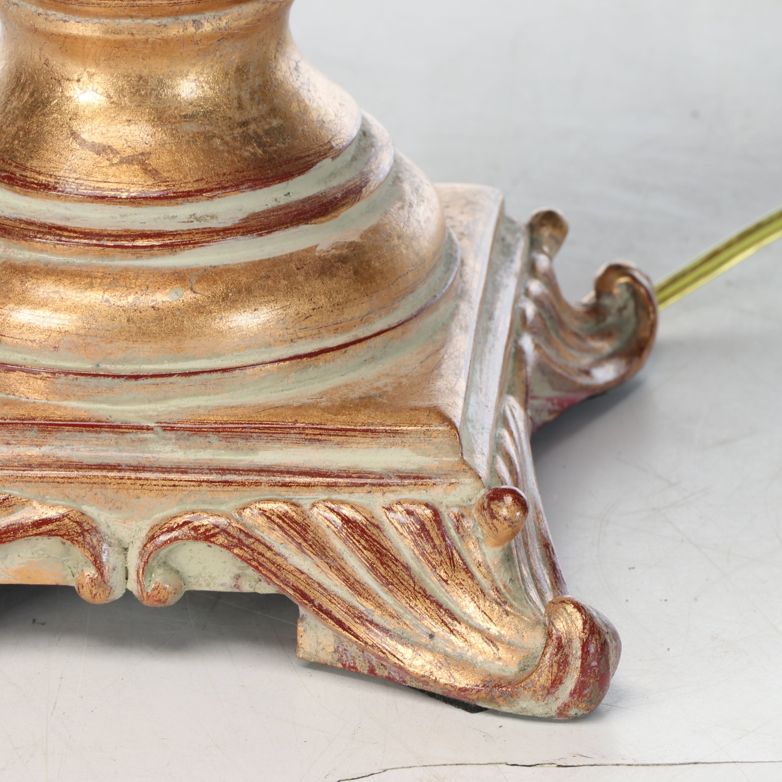 Berman Neoclassical Style Gold Finish Open Weave Urn Resin Table Lamp