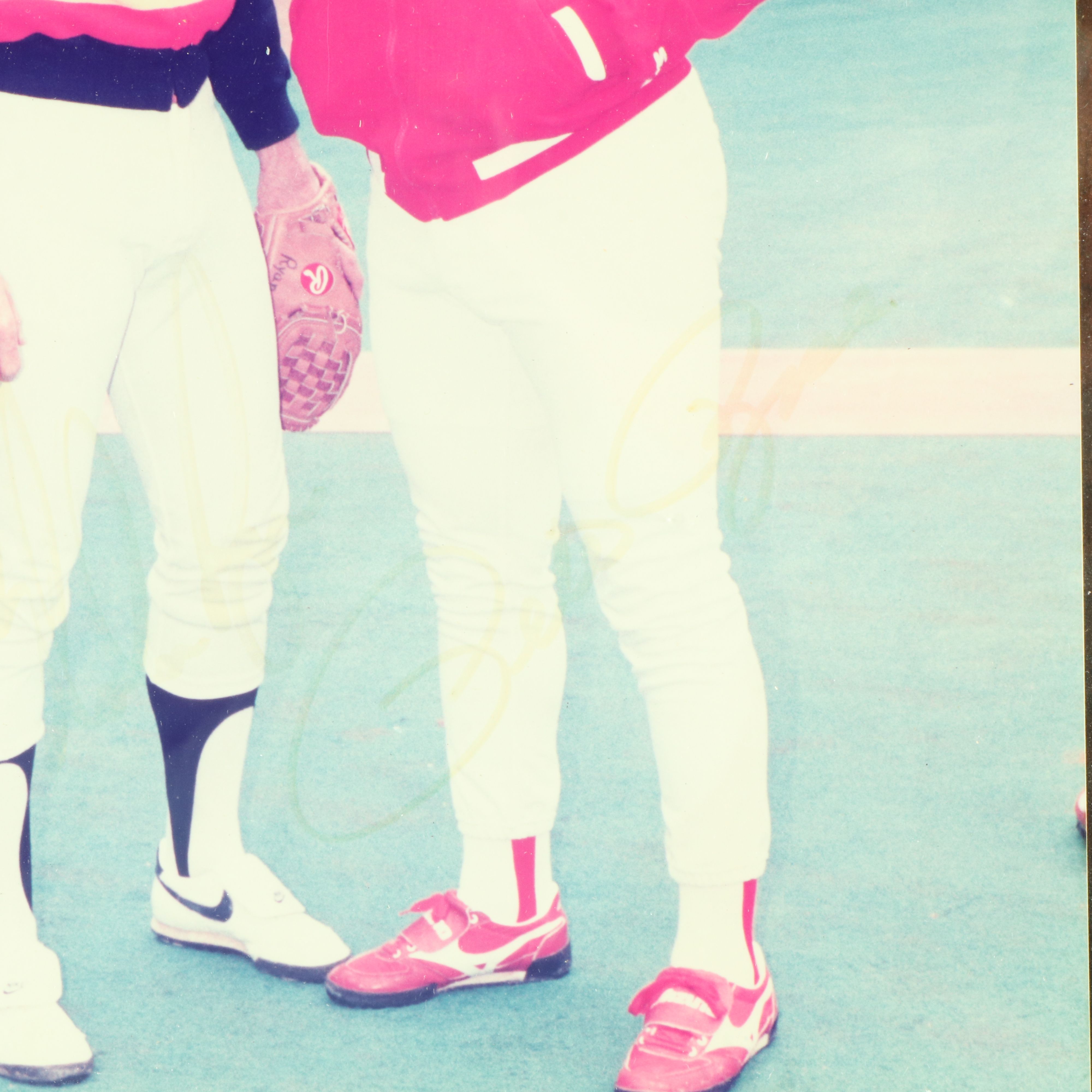 Pete Rose, Nolan Ryan. Ernie Banks, and Ralph Kiner Signed Baseball Displays