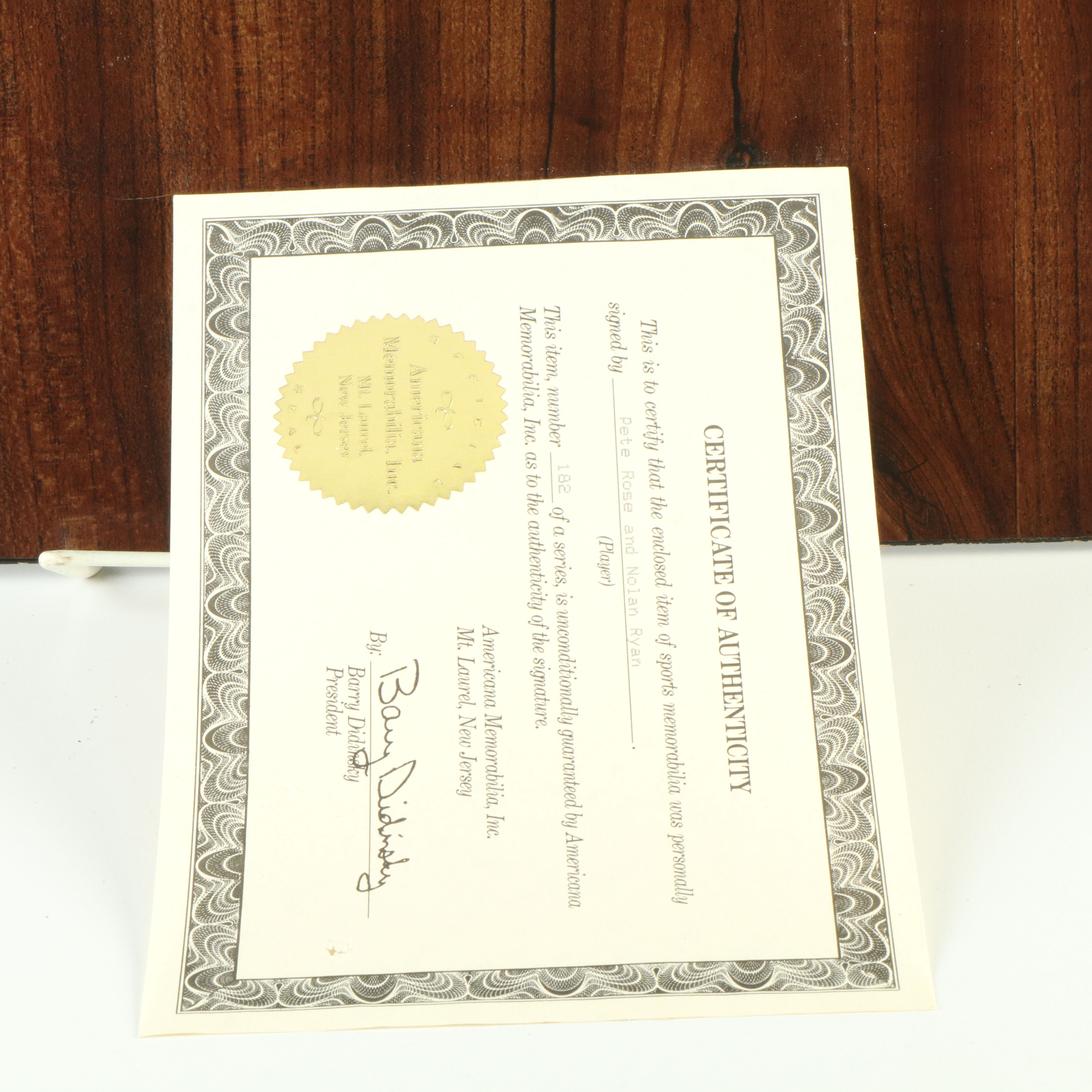 Pete Rose, Nolan Ryan. Ernie Banks, and Ralph Kiner Signed Baseball Displays