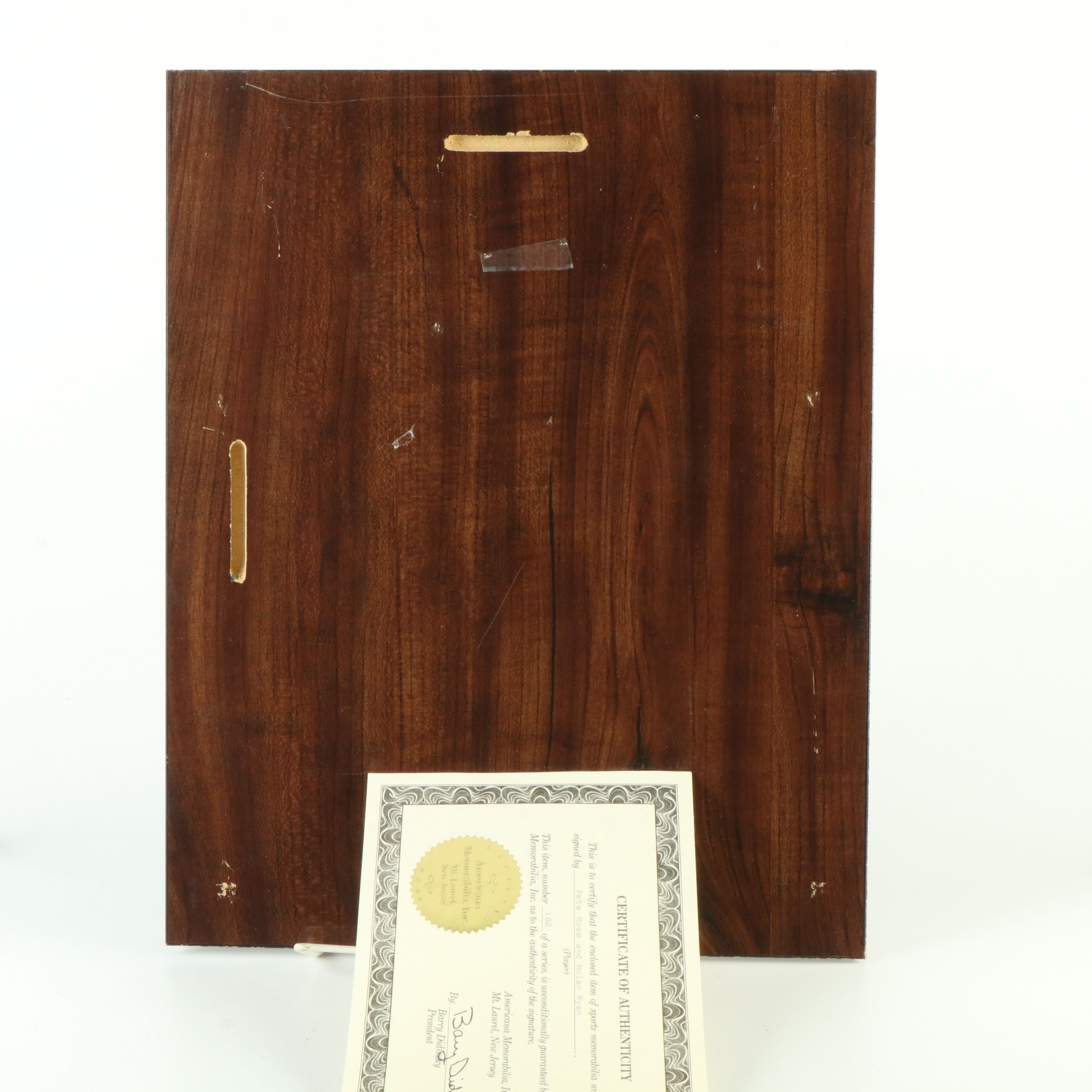 Pete Rose, Nolan Ryan. Ernie Banks, and Ralph Kiner Signed Baseball Displays