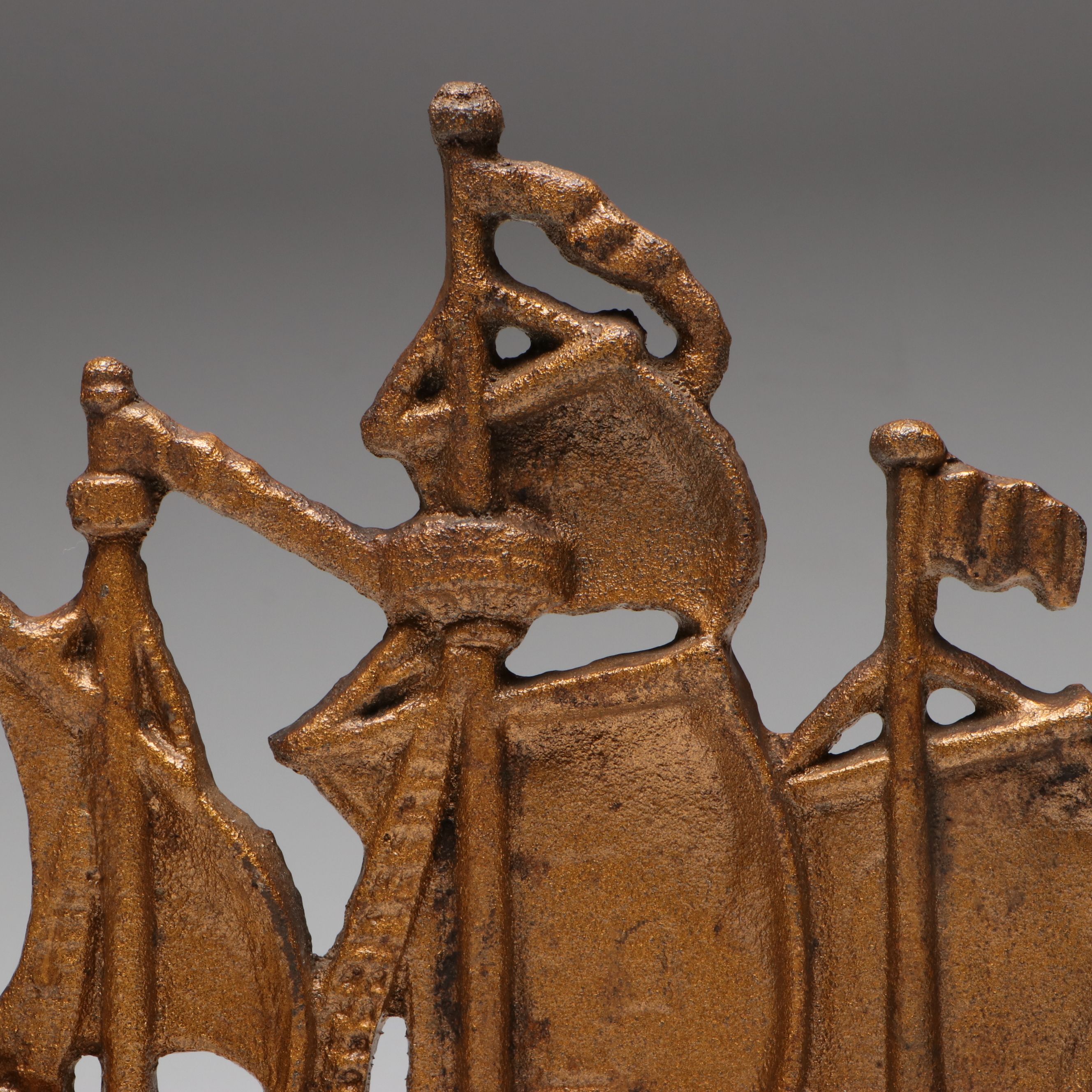 Painted Cast Iron Galleon Ship Doorstop