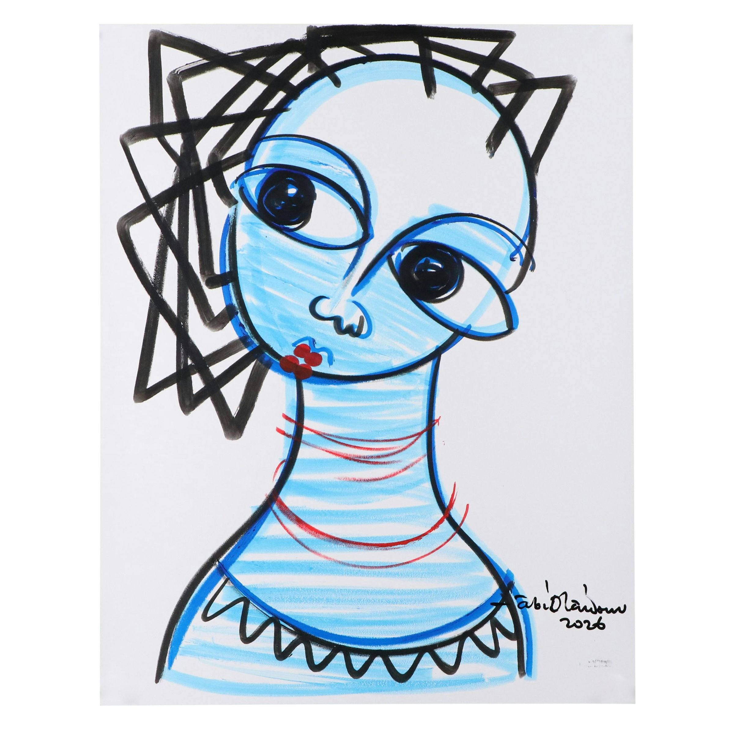 Abiola Idowu Acrylic and Marker Portraits "I am Beautiful" and More, 2026