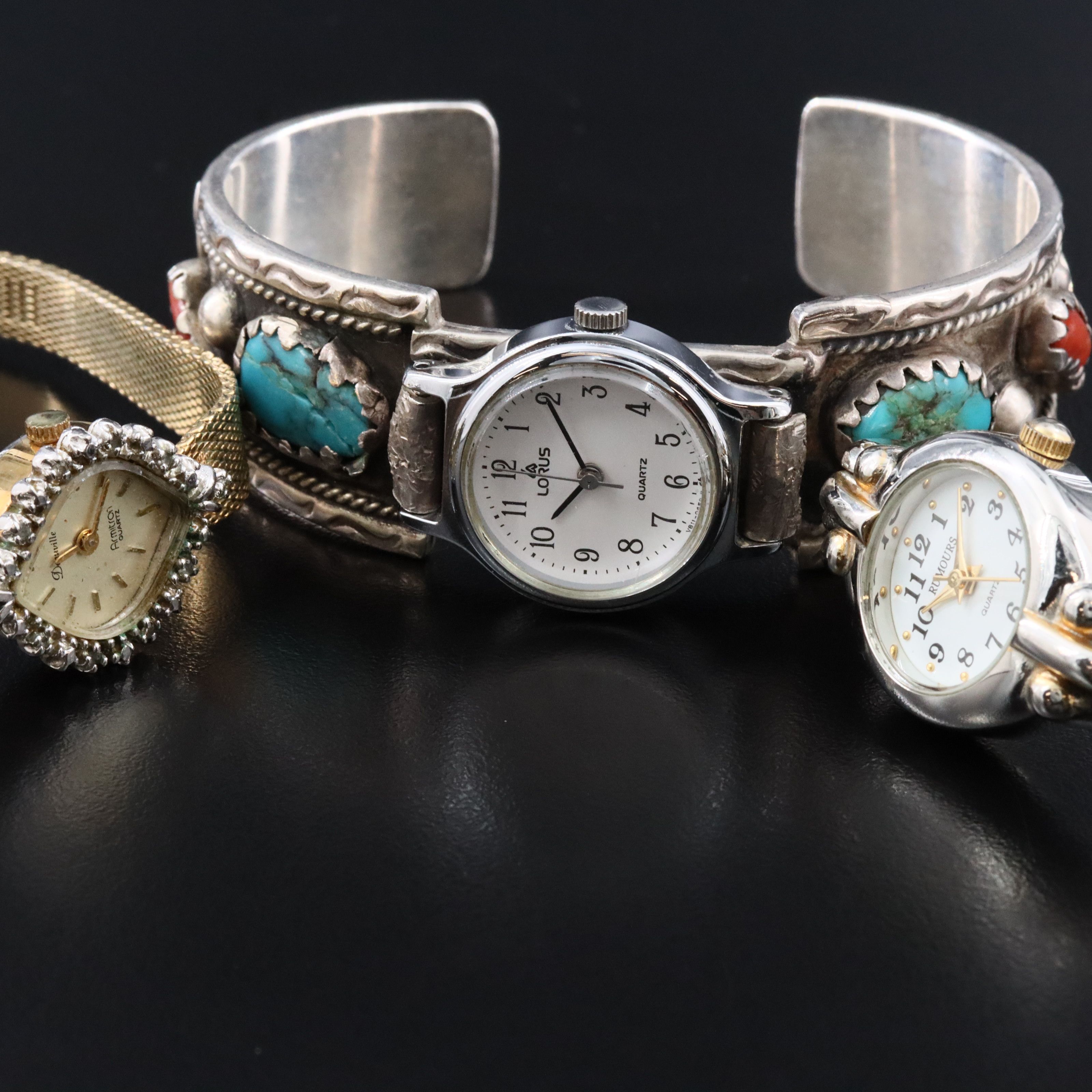 Southwestern Style Sterling Cuff and Dress Watch Selection