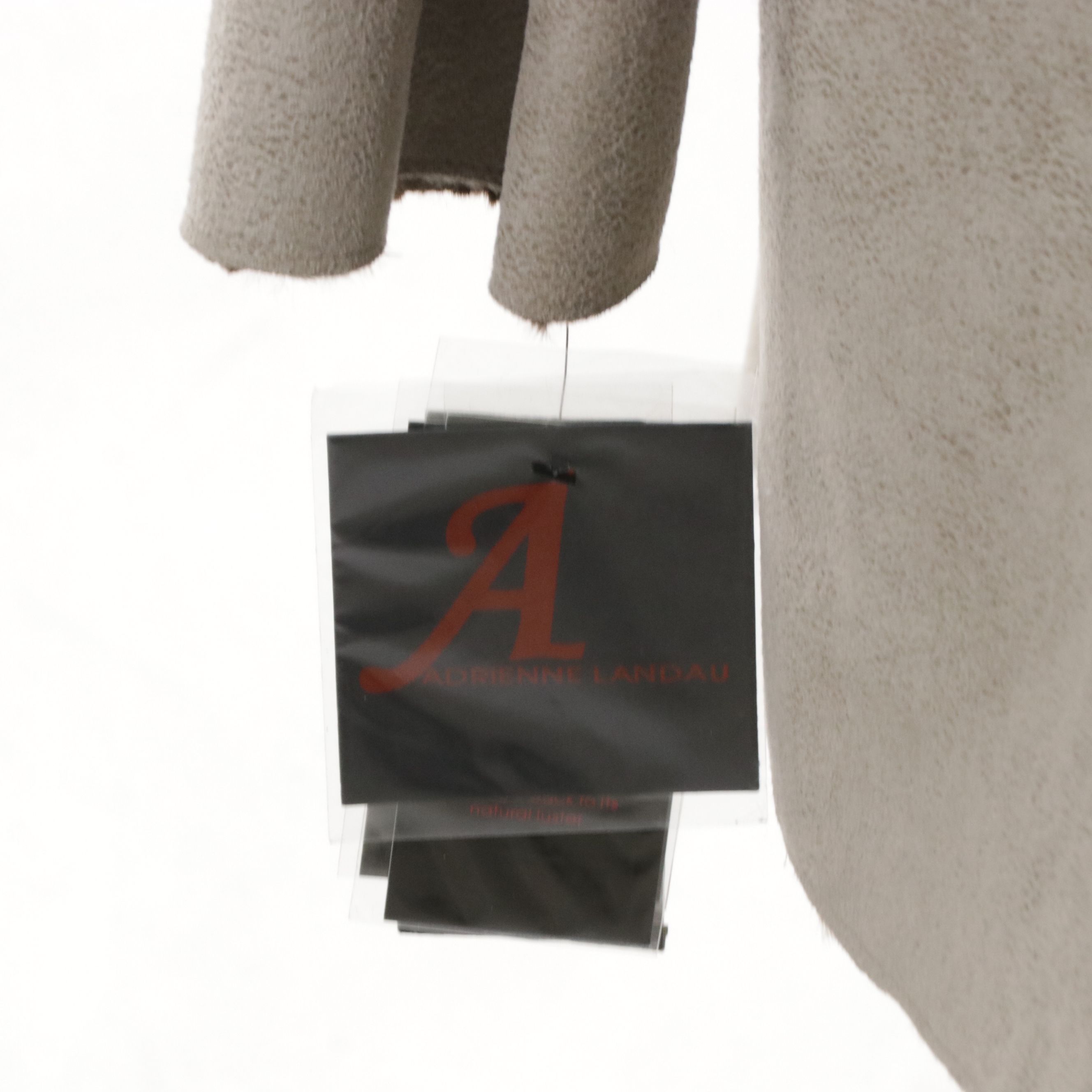 Adrienne Landau Faux Rabbit Fur Hooded Reversible Coat with Tags