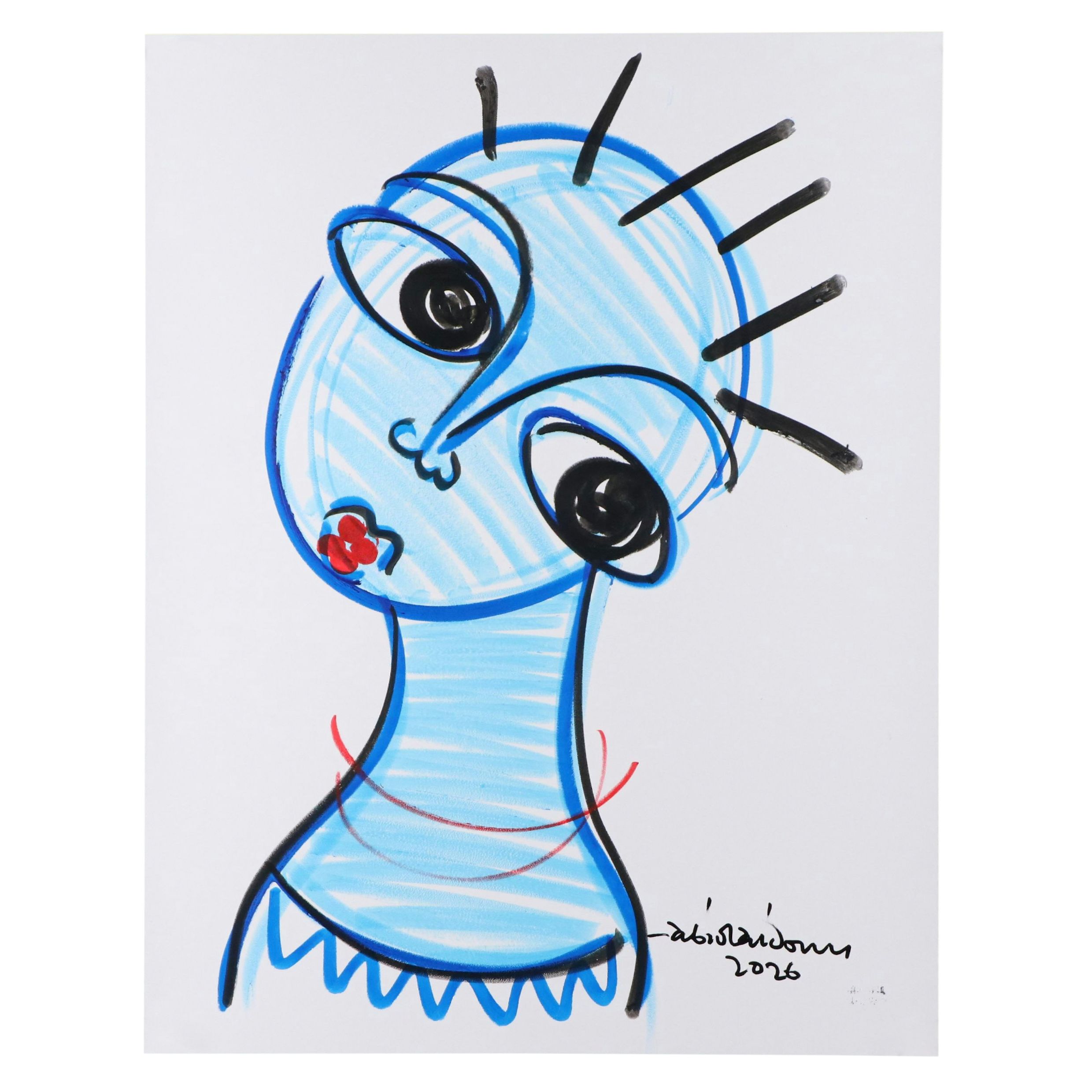 Abiola Idowu Acrylic and Marker Portraits "I am Beautiful" and More, 2026