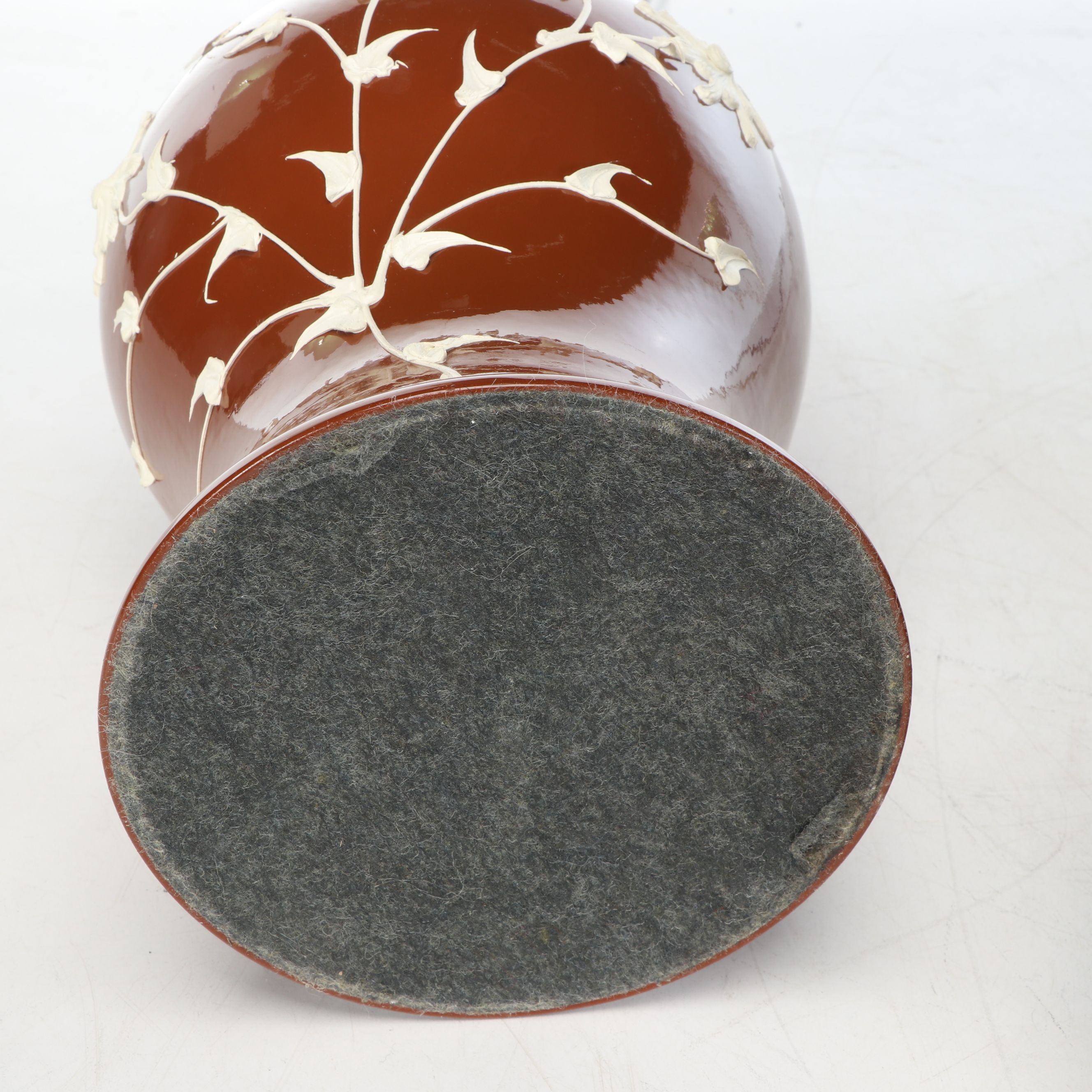 Rustic Floral Brown Glaze Ceramic Urn Table Lamps with Other Table Lamp