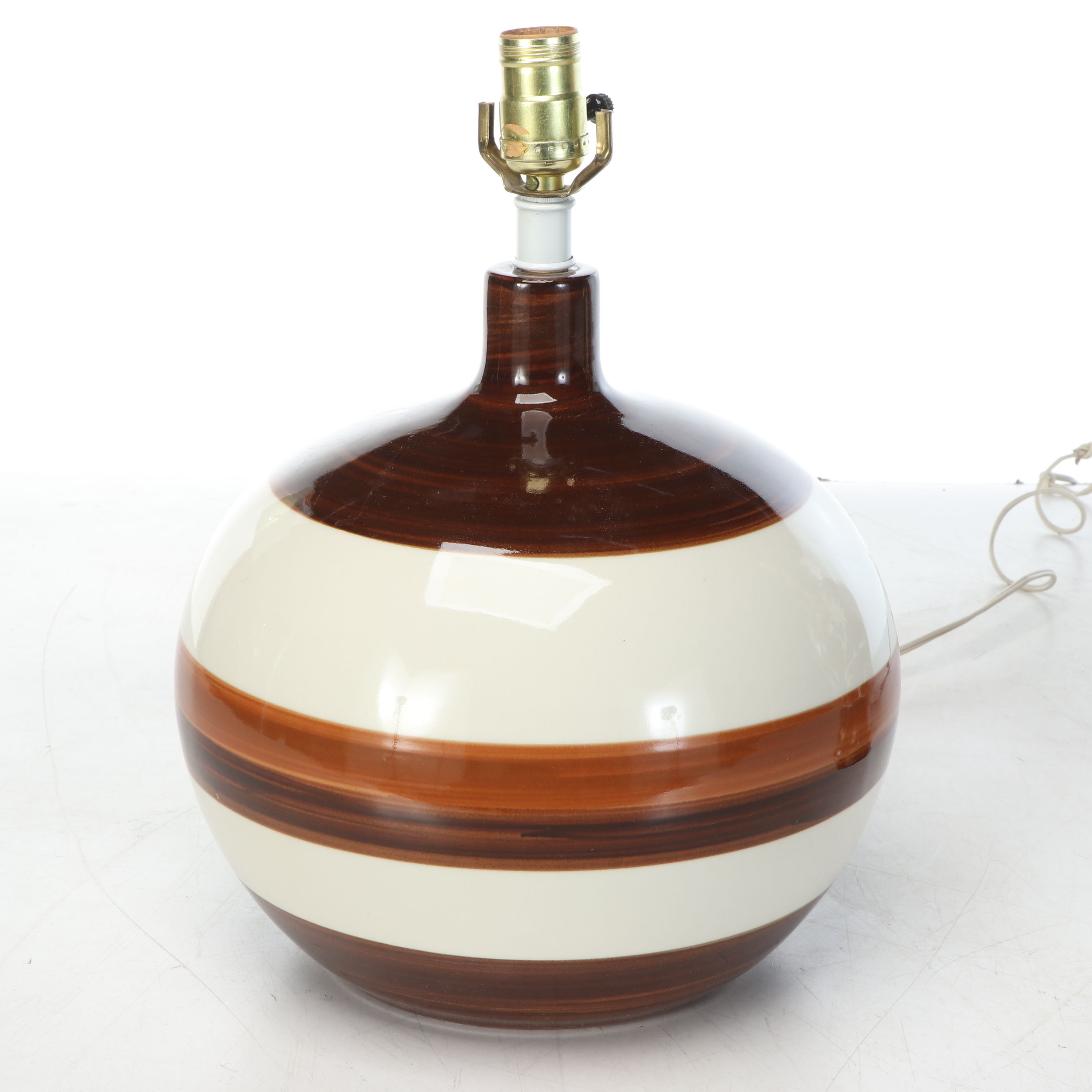 Rustic Floral Brown Glaze Ceramic Urn Table Lamps with Other Table Lamp