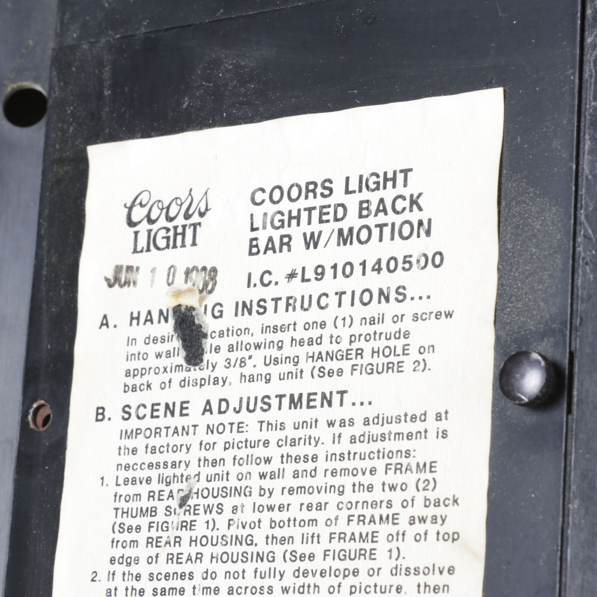 Coors Light "The Silver Bullet" Illuminated Wall Sign, 1988