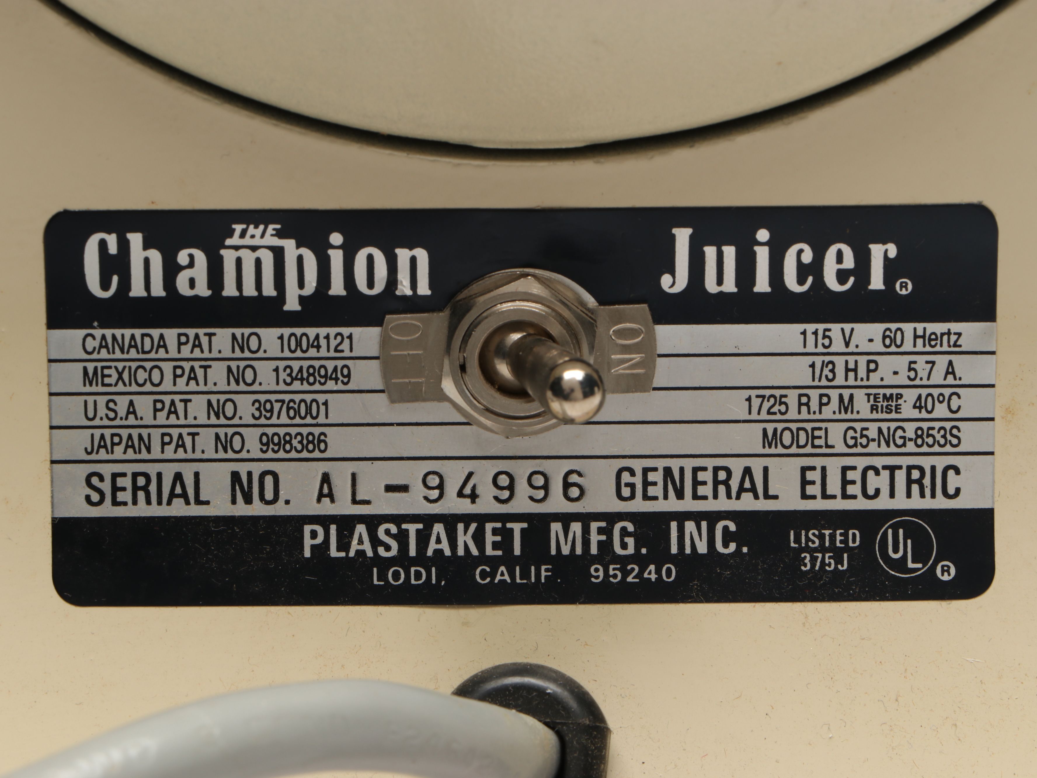 Plastaket Champion Juicer