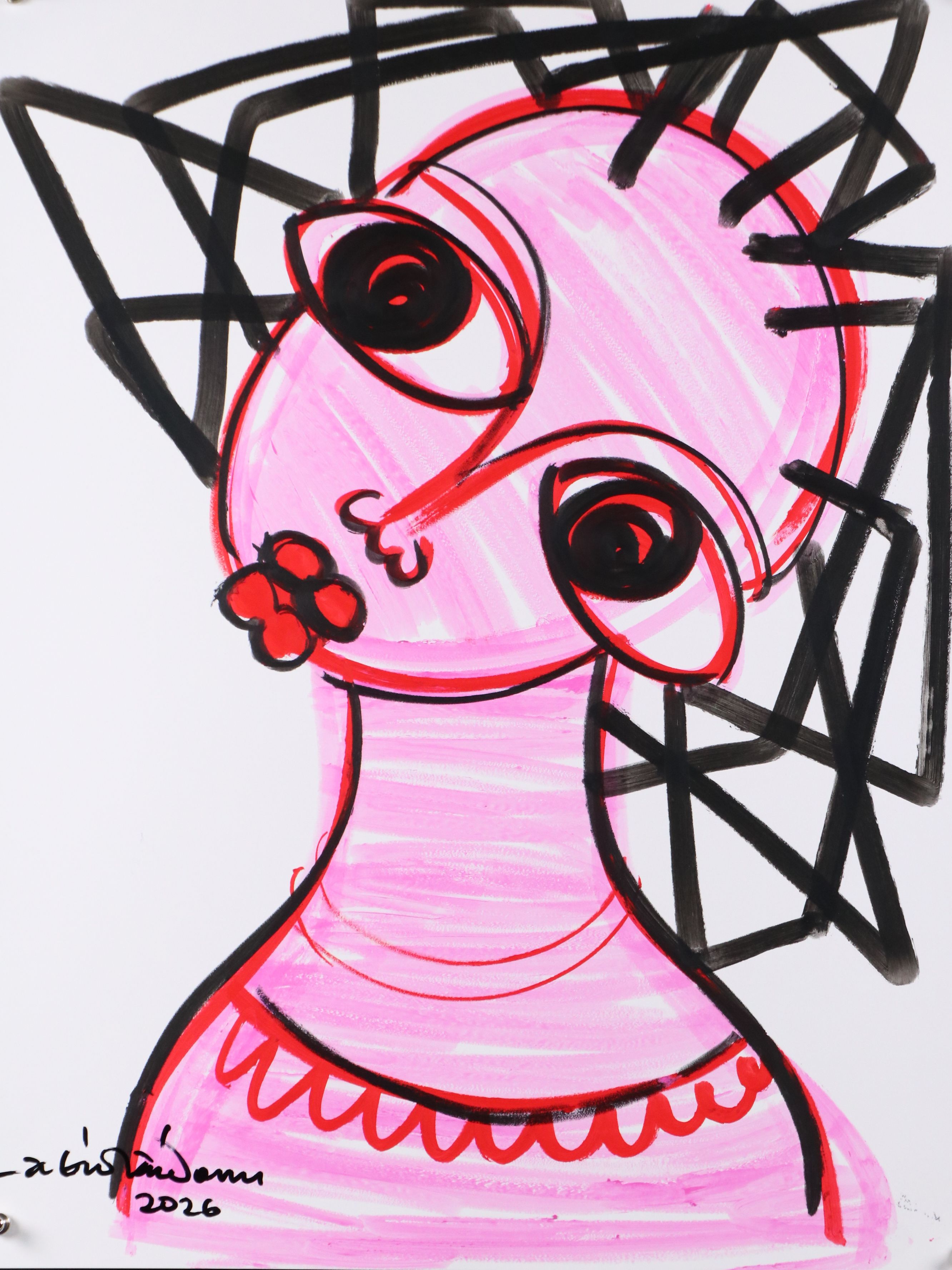 Abiola Idowu Acrylic and Marker Portraits "I am Great" and More, 2026