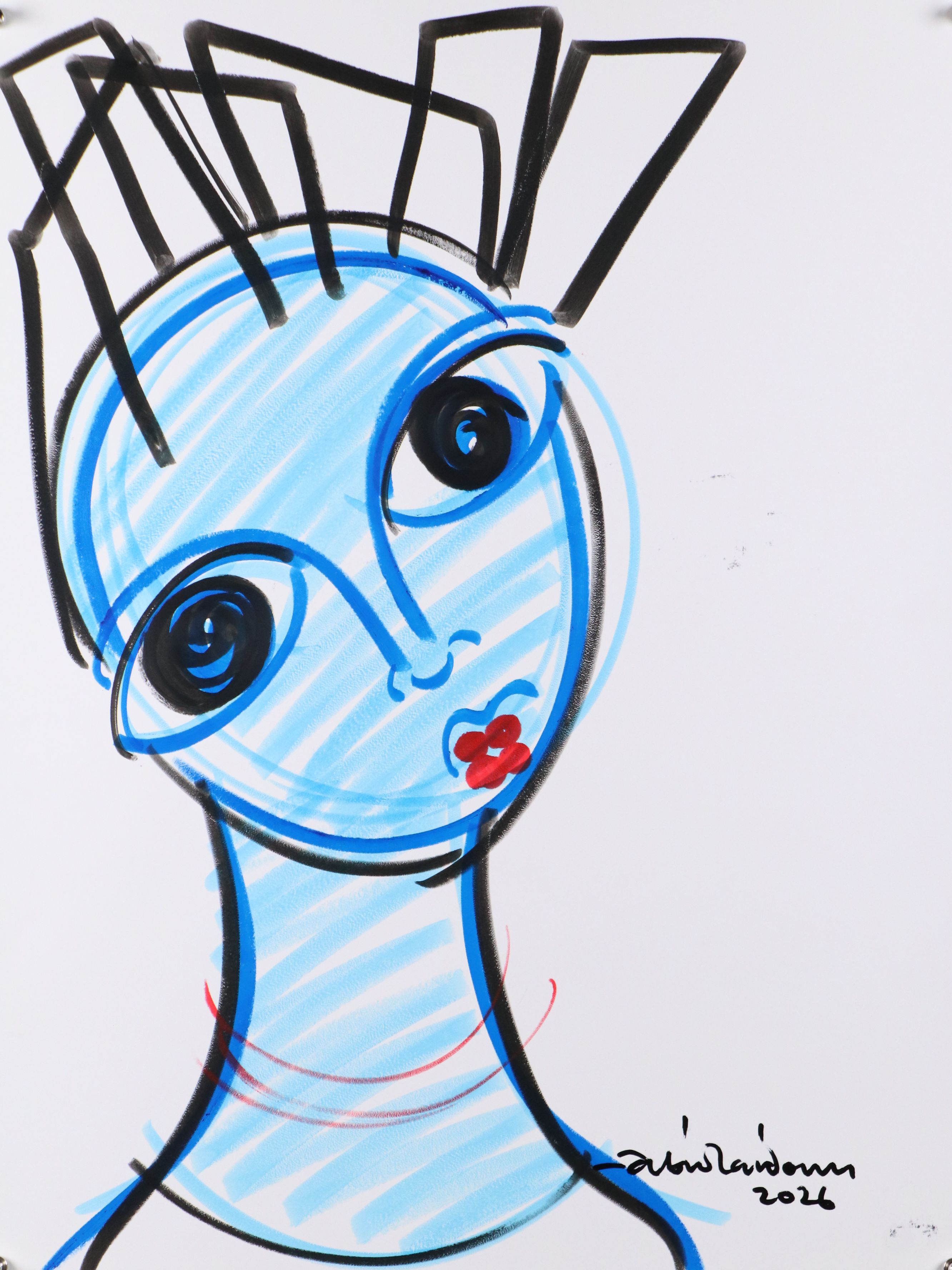 Abiola Idowu Acrylic and Marker Portraits "I am Great" and More, 2026